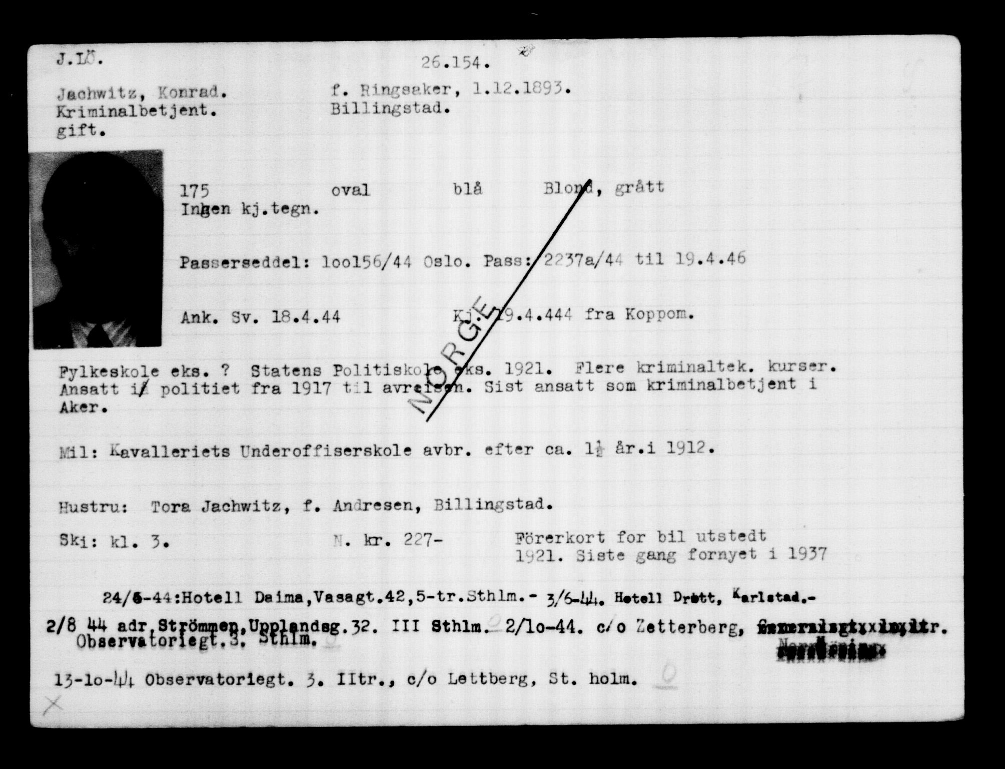 Den Kgl. Norske Legasjons Flyktningskontor, AV/RA-S-6753/V/Va/L0011: Kjesäterkartoteket.  Flyktningenr. 25300-28349, 1940-1945, p. 899