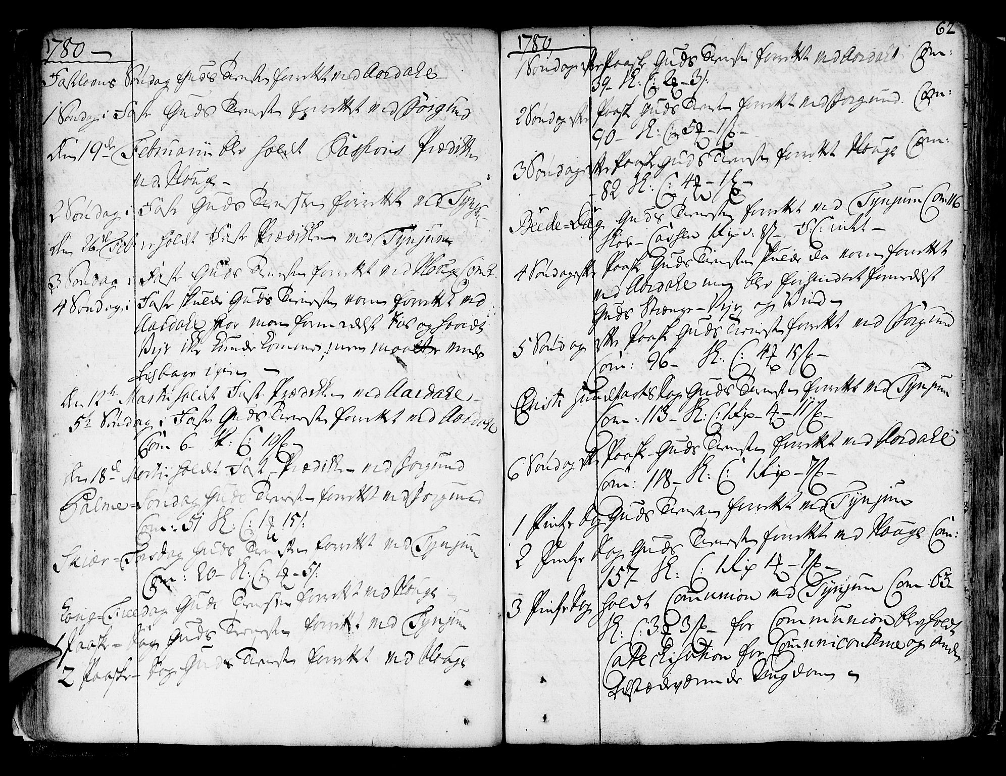 Lærdal sokneprestembete, AV/SAB-A-81201: Parish register (official) no. A 2, 1752-1782, p. 62