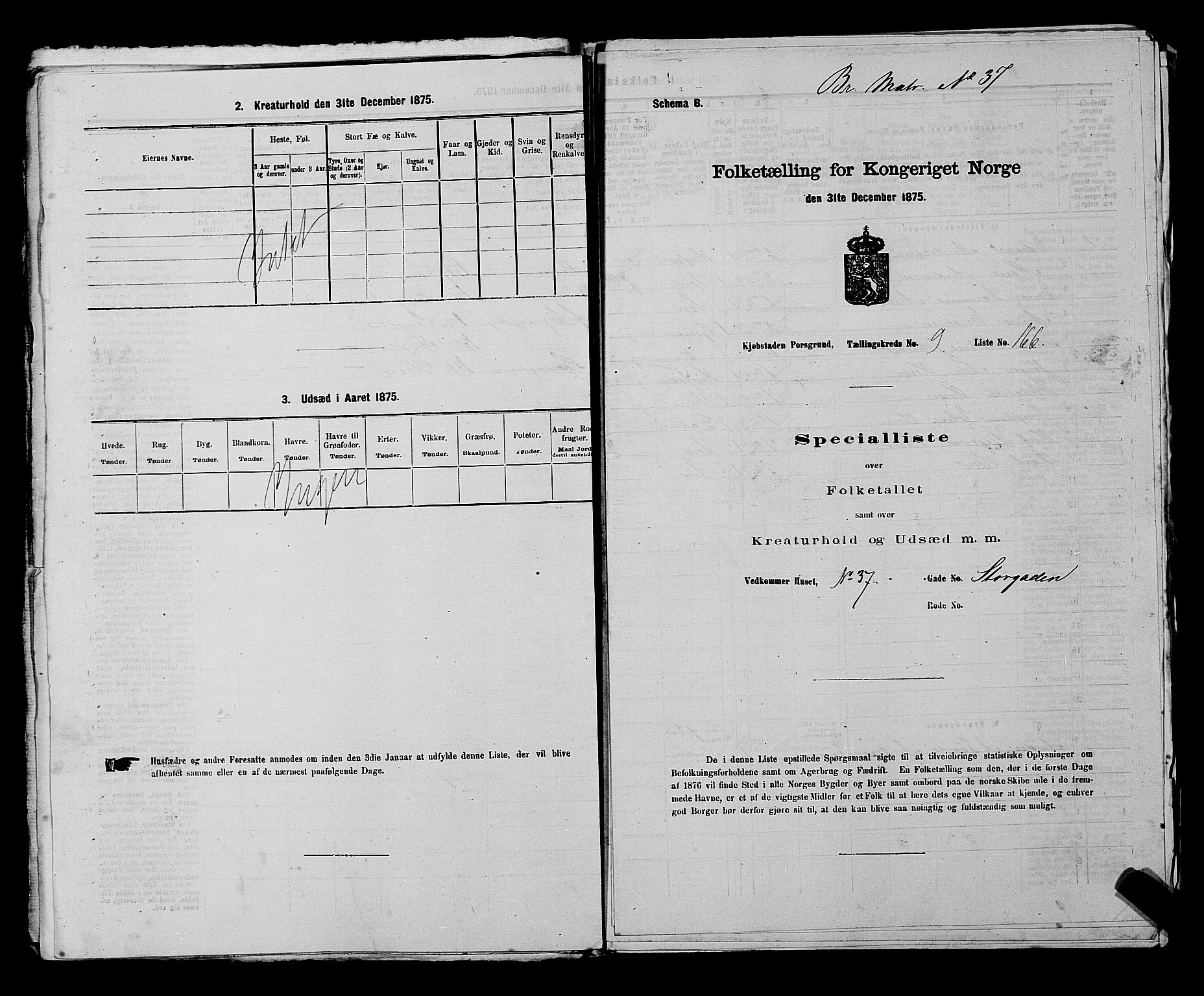 SAKO, 1875 census for 0805P Porsgrunn, 1875, p. 393