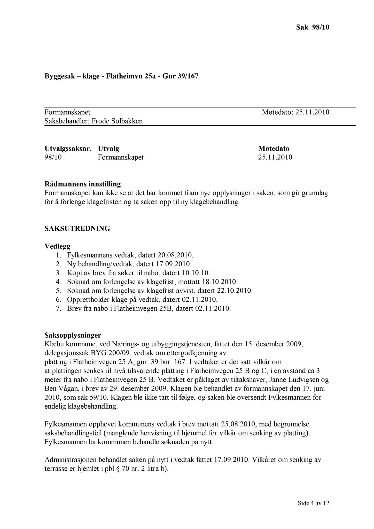 Klæbu Kommune, TRKO/KK/02-FS/L003: Formannsskapet - Møtedokumenter, 2010, p. 1988