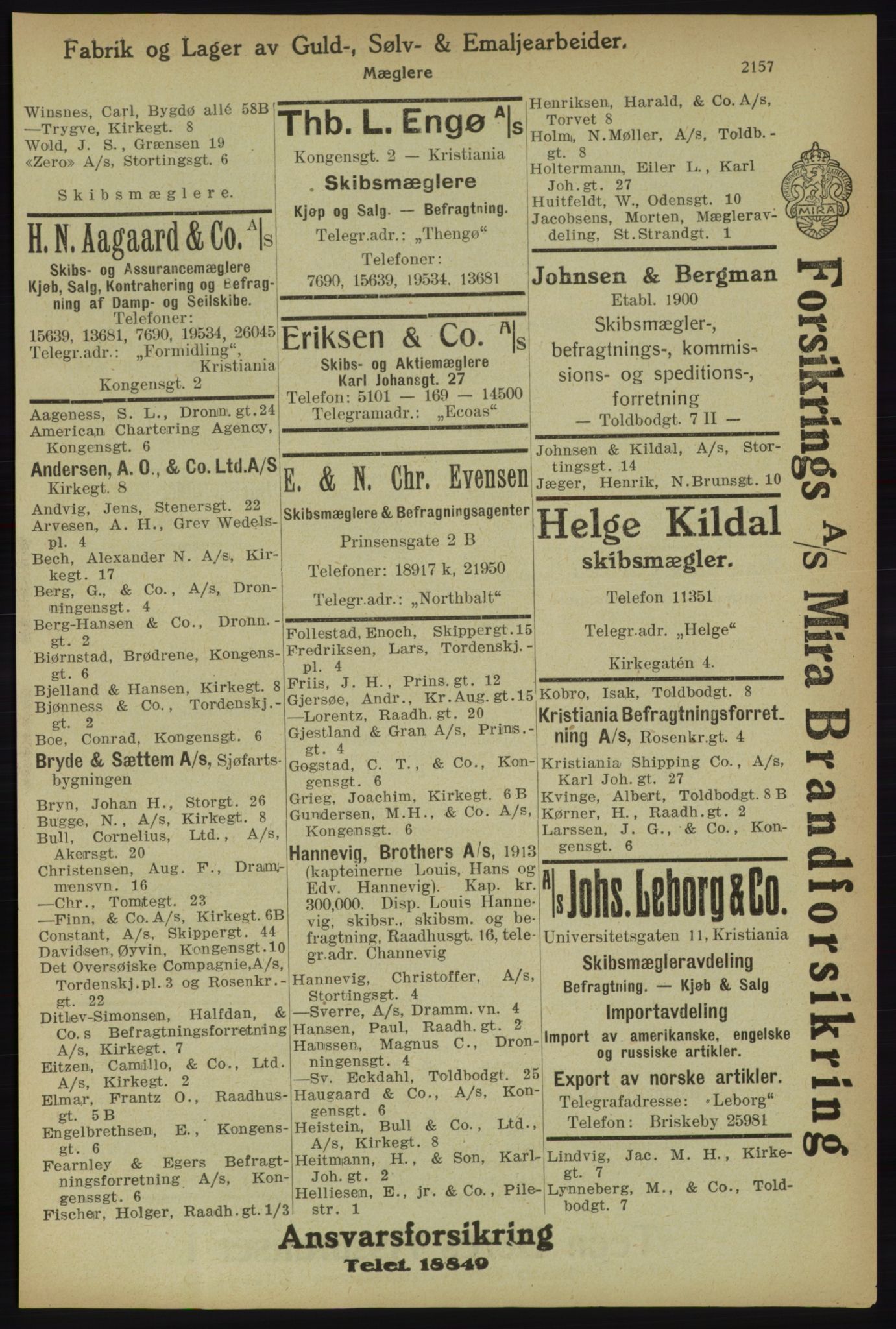 Kristiania/Oslo adressebok, PUBL/-, 1918, p. 2310