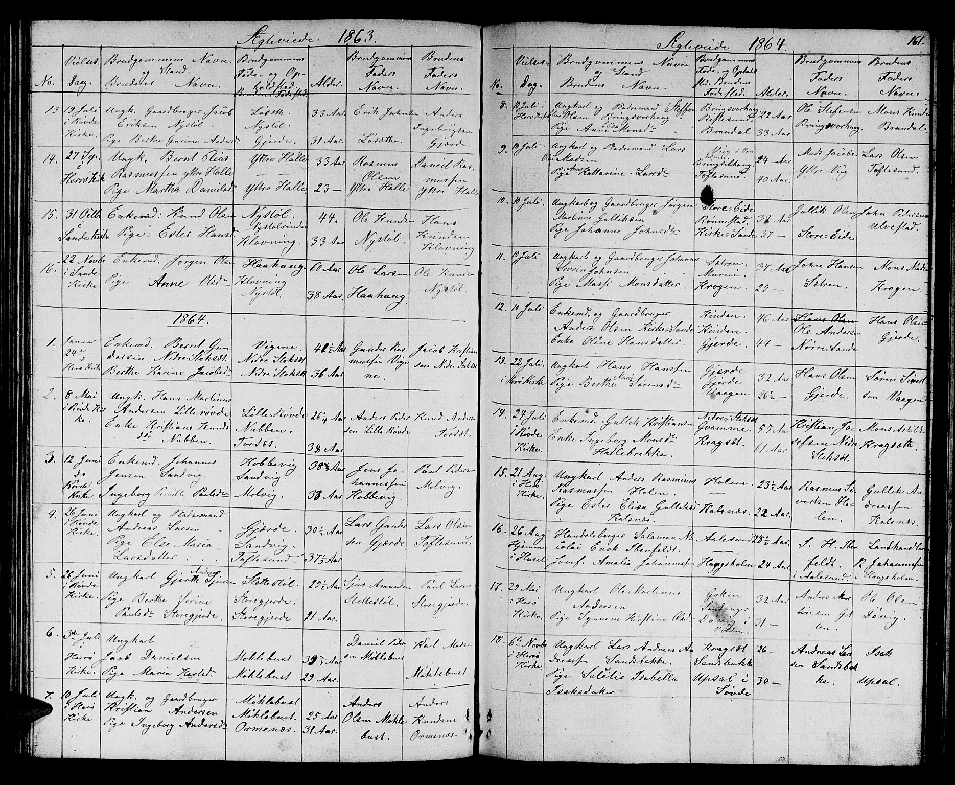 Ministerialprotokoller, klokkerbøker og fødselsregistre - Møre og Romsdal, SAT/A-1454/503/L0047: Parish register (copy) no. 503C02, 1854-1884, p. 161