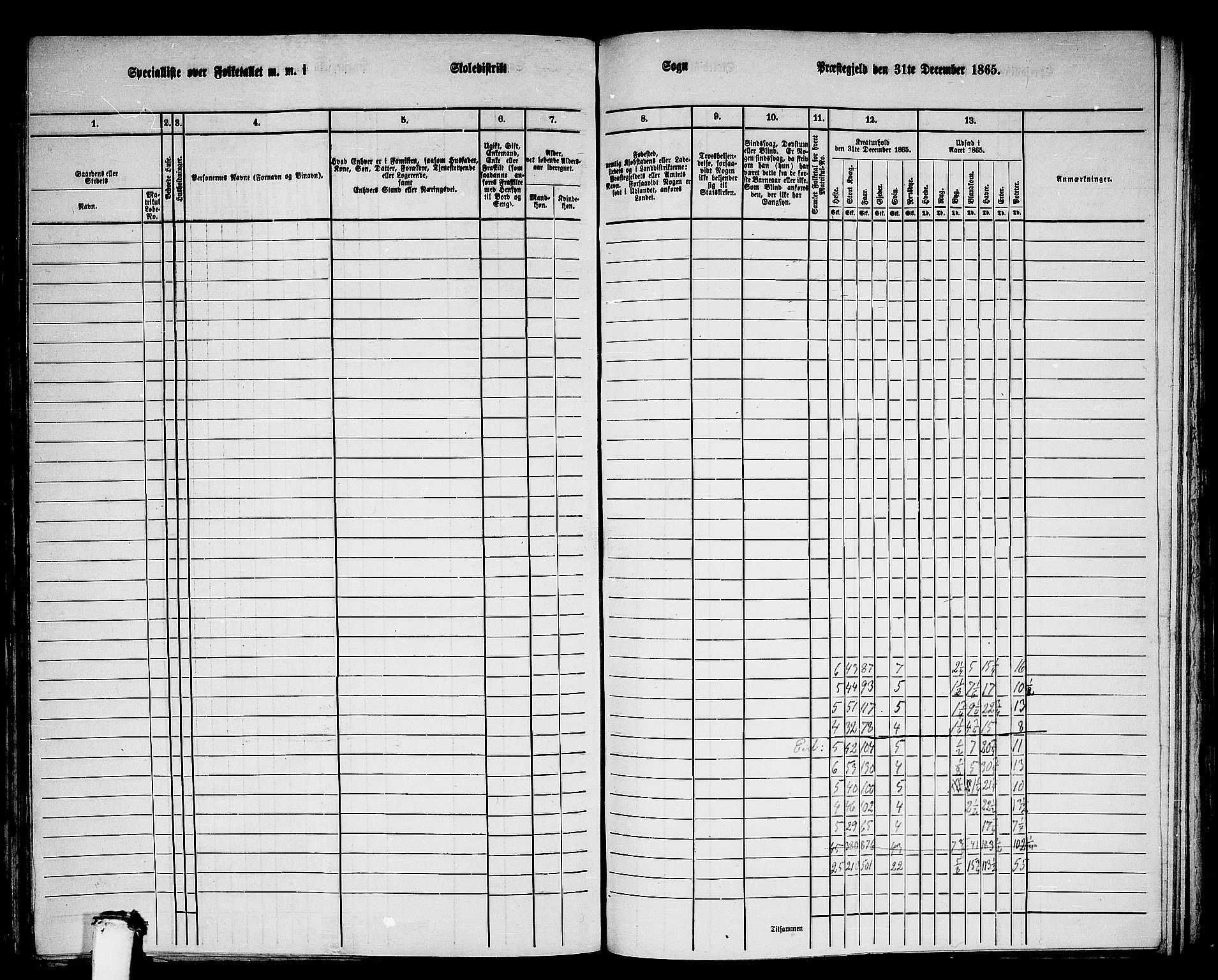 RA, 1865 census for Eid, 1865, p. 163