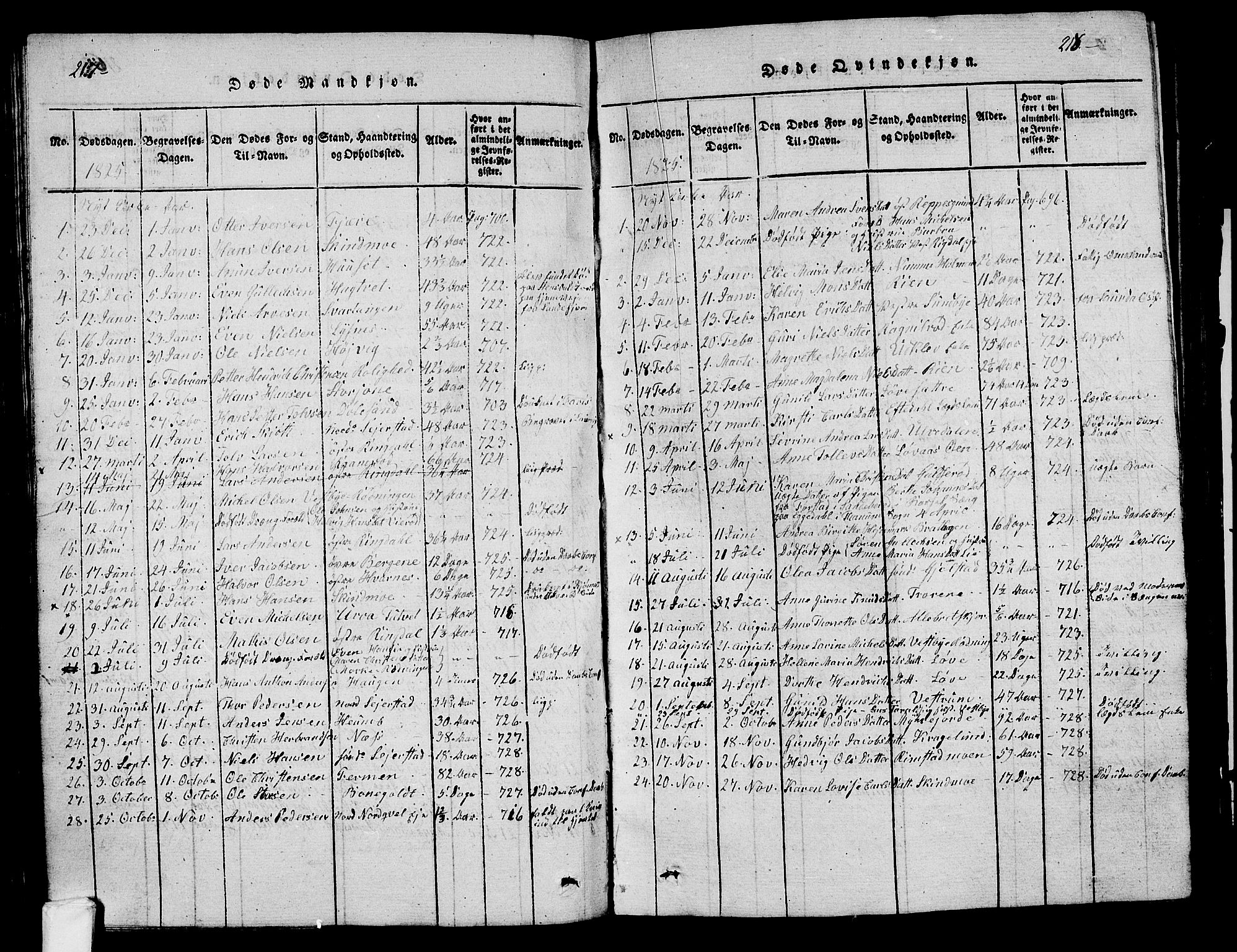 Hedrum kirkebøker, AV/SAKO-A-344/G/Ga/L0003: Parish register (copy) no. I 3, 1817-1835, p. 217-218