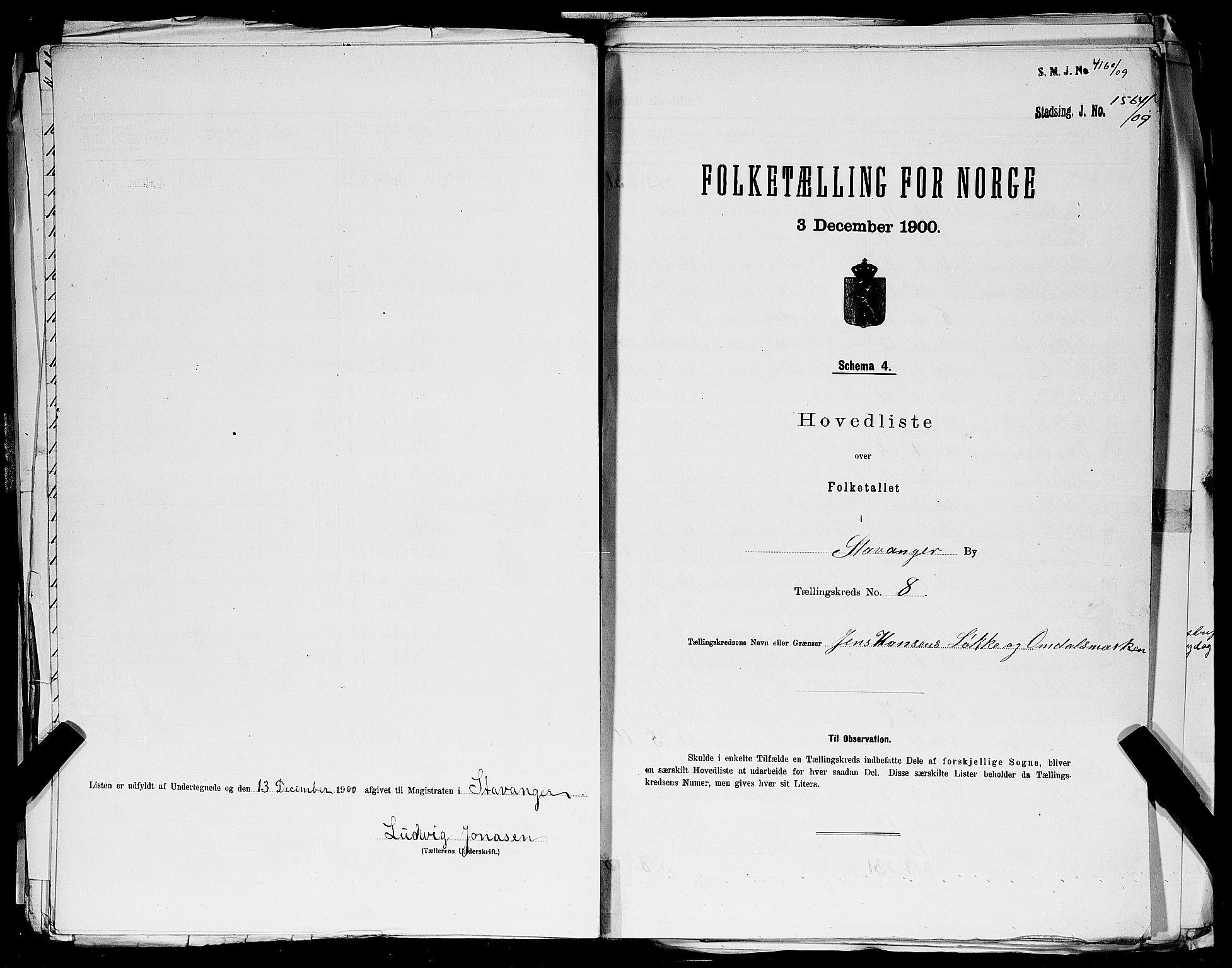 SAST, 1900 census for Stavanger, 1900, p. 138