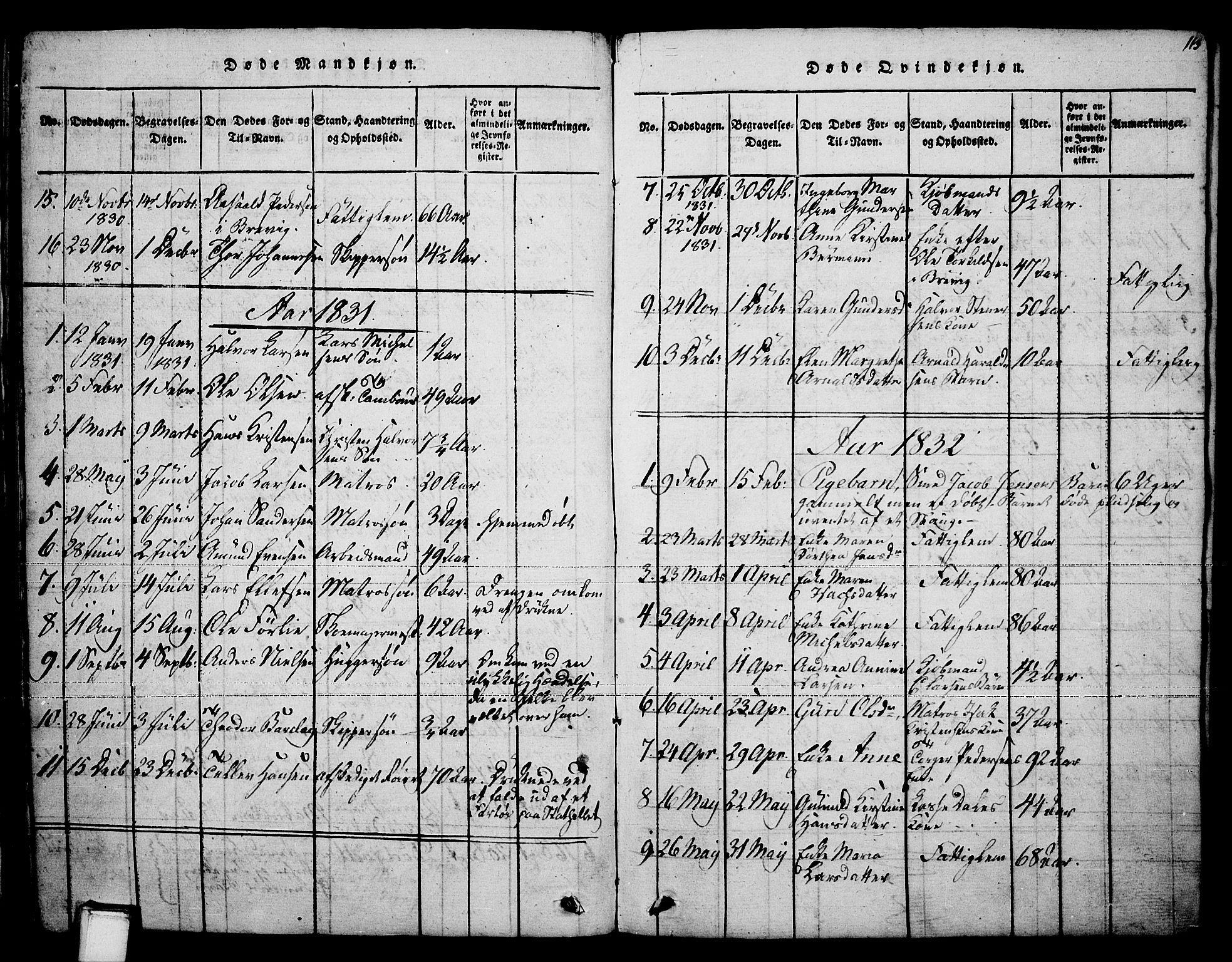 Brevik kirkebøker, SAKO/A-255/F/Fa/L0004: Parish register (official) no. 4, 1814-1846, p. 113