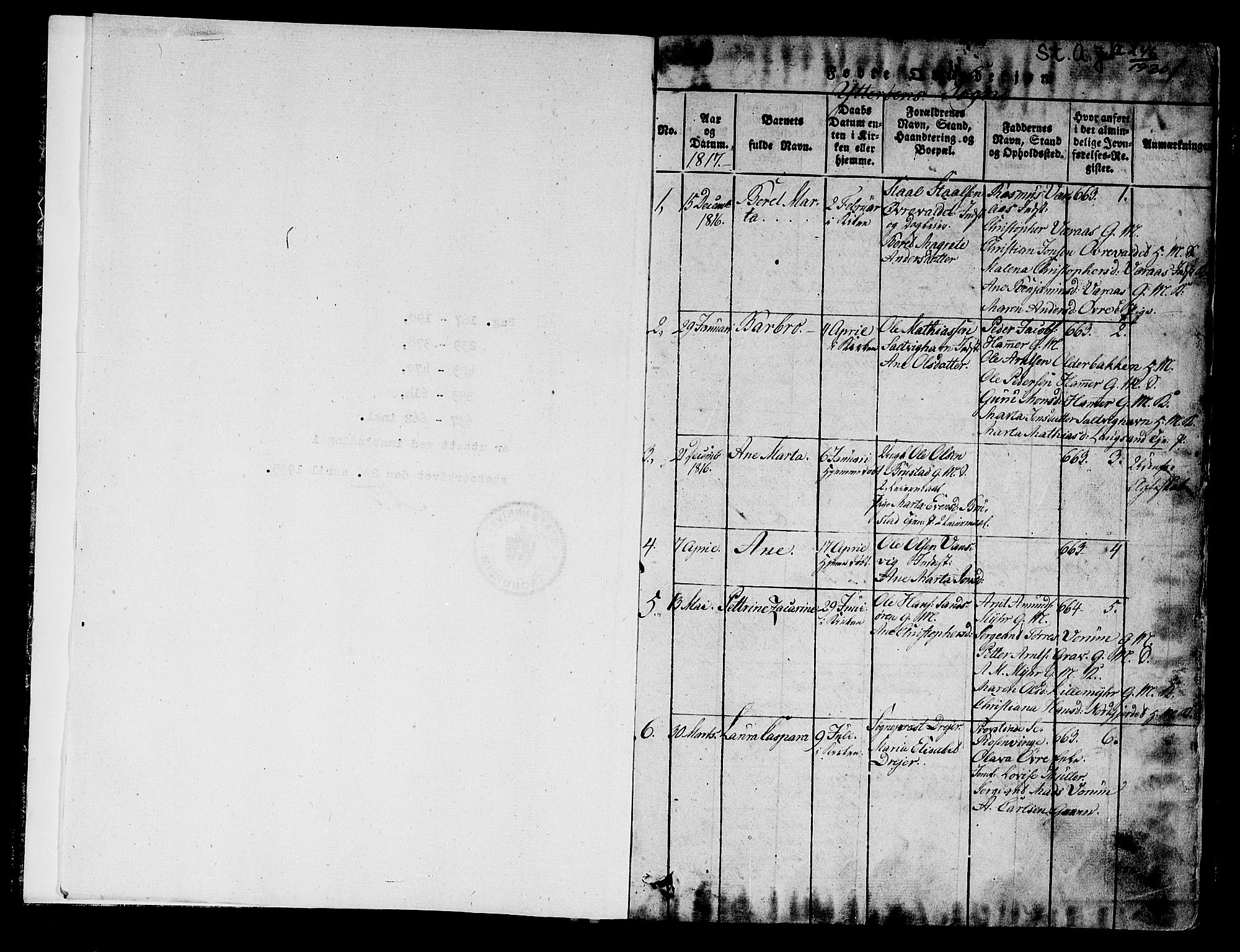 Ministerialprotokoller, klokkerbøker og fødselsregistre - Nord-Trøndelag, SAT/A-1458/722/L0217: Parish register (official) no. 722A04, 1817-1842, p. 0-1