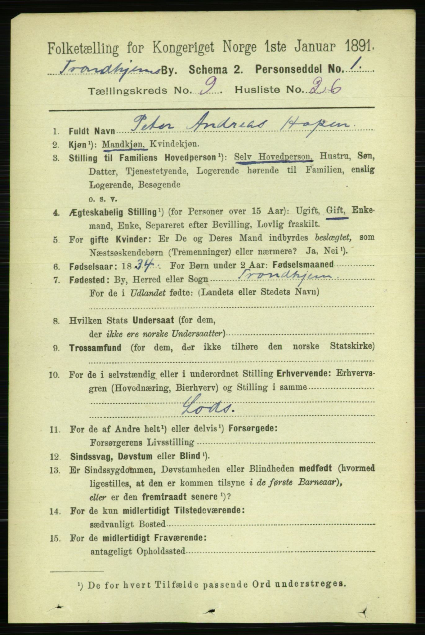 RA, 1891 census for 1601 Trondheim, 1891, p. 7944