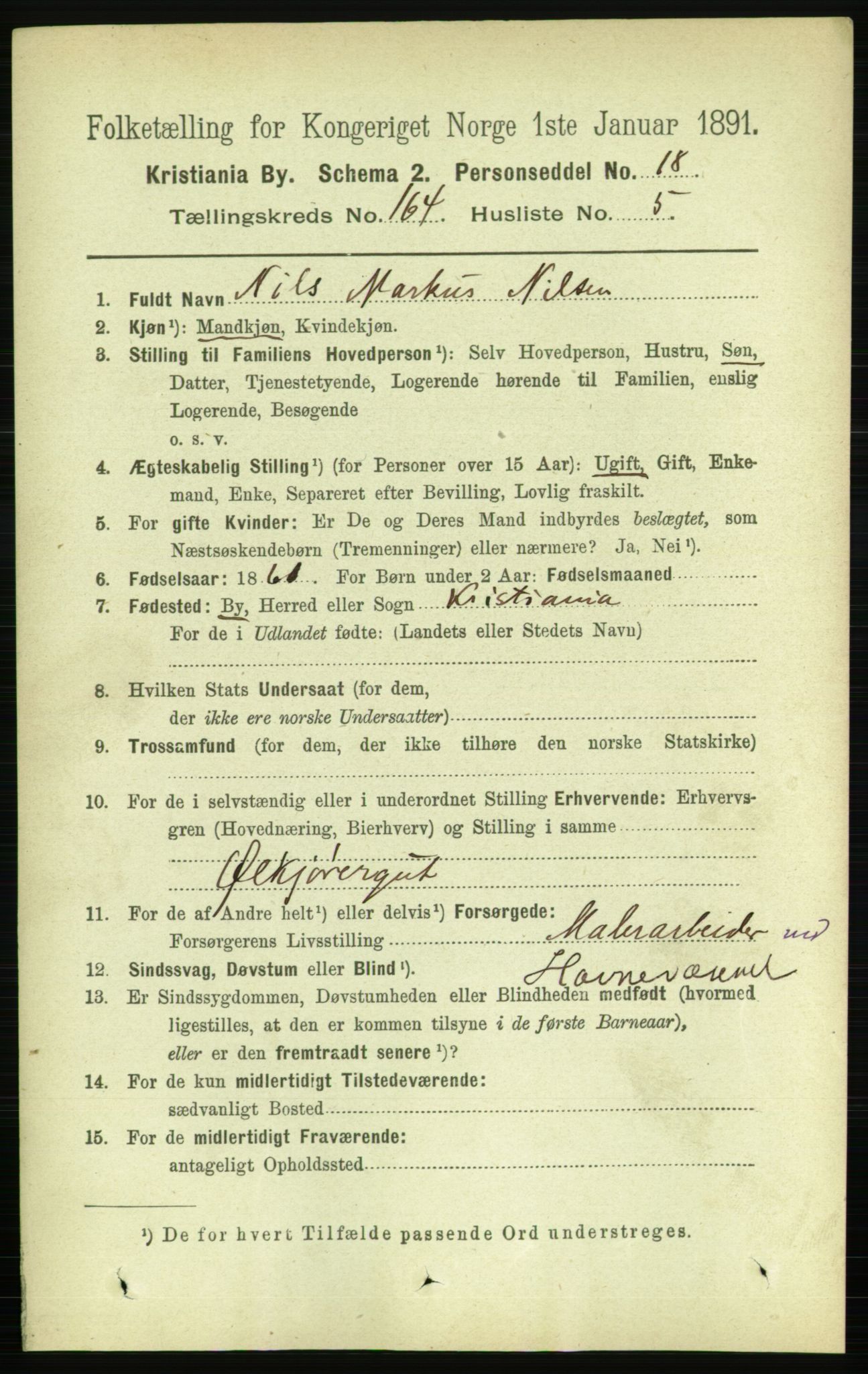 RA, 1891 census for 0301 Kristiania, 1891, p. 94482