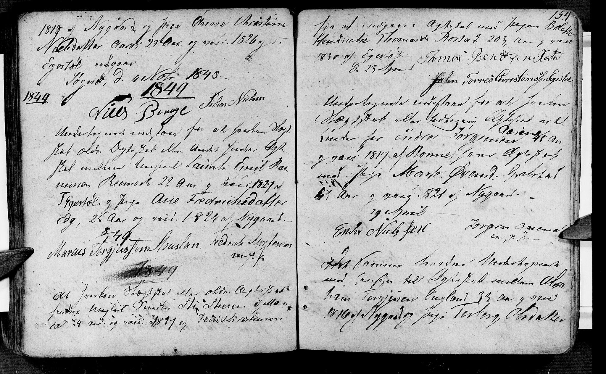 Søgne sokneprestkontor, SAK/1111-0037/F/Fa/Fab/L0007: Parish register (official) no. A 7, 1791-1851, p. 154