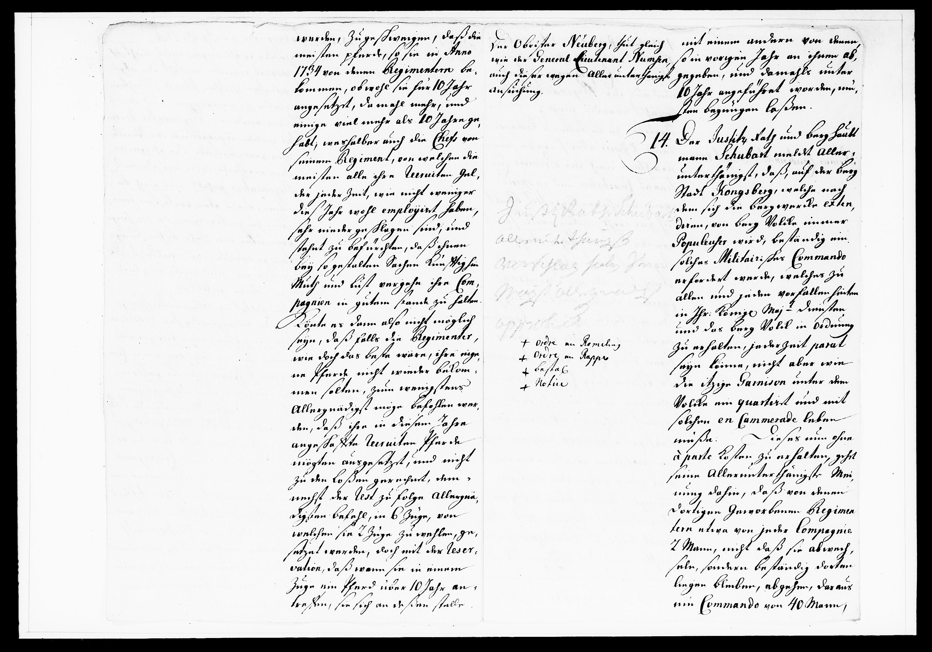 Krigskollegiet, Krigskancelliet, DRA/A-0006/-/1130-1137: Refererede sager, 1736, p. 157