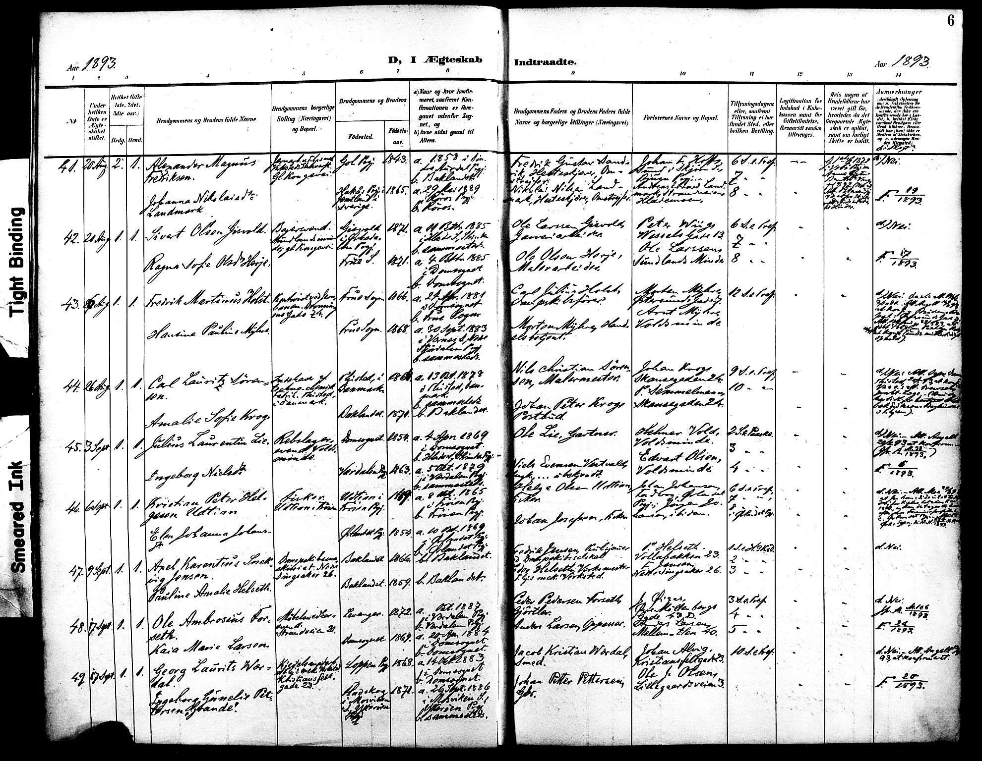 Ministerialprotokoller, klokkerbøker og fødselsregistre - Sør-Trøndelag, SAT/A-1456/604/L0198: Parish register (official) no. 604A19, 1893-1900, p. 6