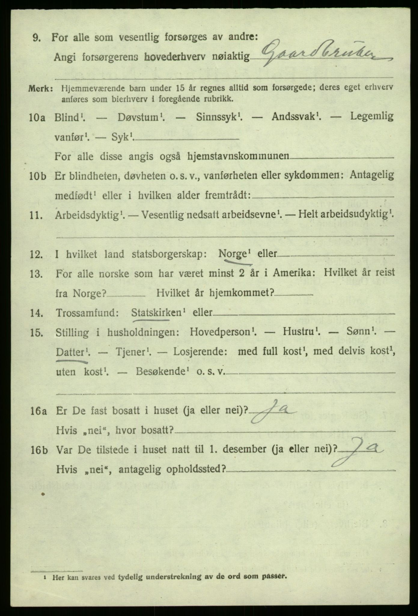 SAB, 1920 census for Hyllestad, 1920, p. 4099