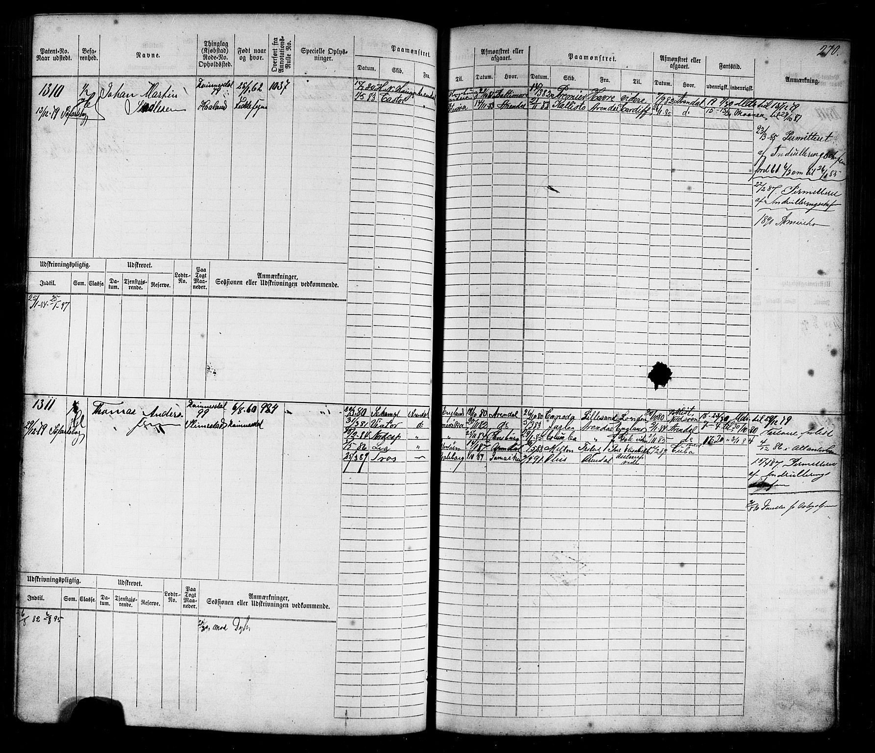 Flekkefjord mønstringskrets, AV/SAK-2031-0018/F/Fb/L0009: Hovedrulle nr 771-1533, Æ-6, 1868-1900, p. 295