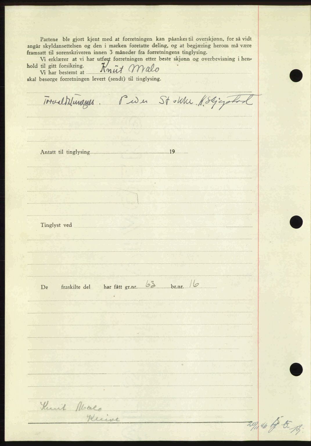 Romsdal sorenskriveri, AV/SAT-A-4149/1/2/2C: Mortgage book no. A21, 1946-1946, Diary no: : 2468/1946