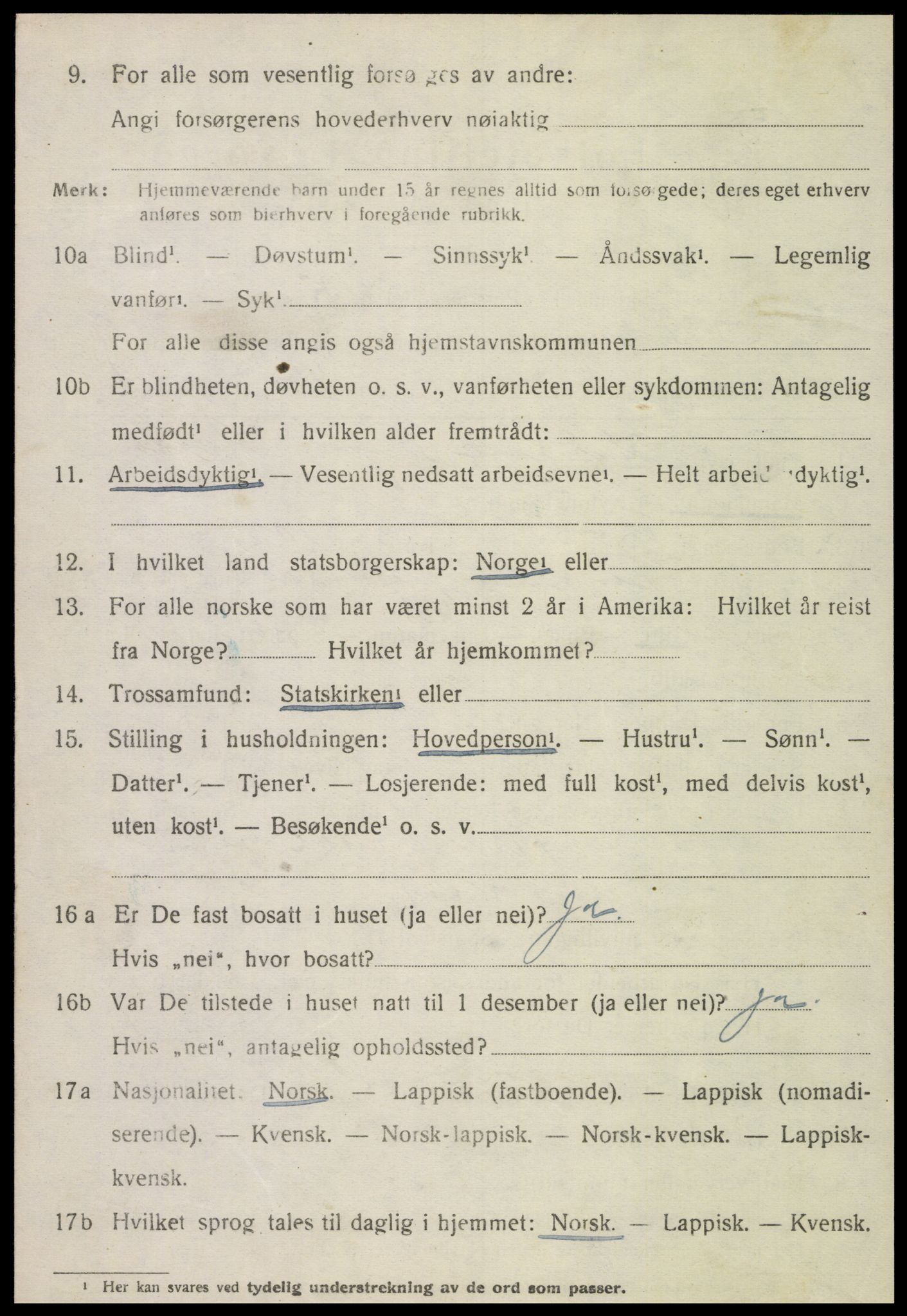 SAT, 1920 census for Vikna, 1920, p. 6458