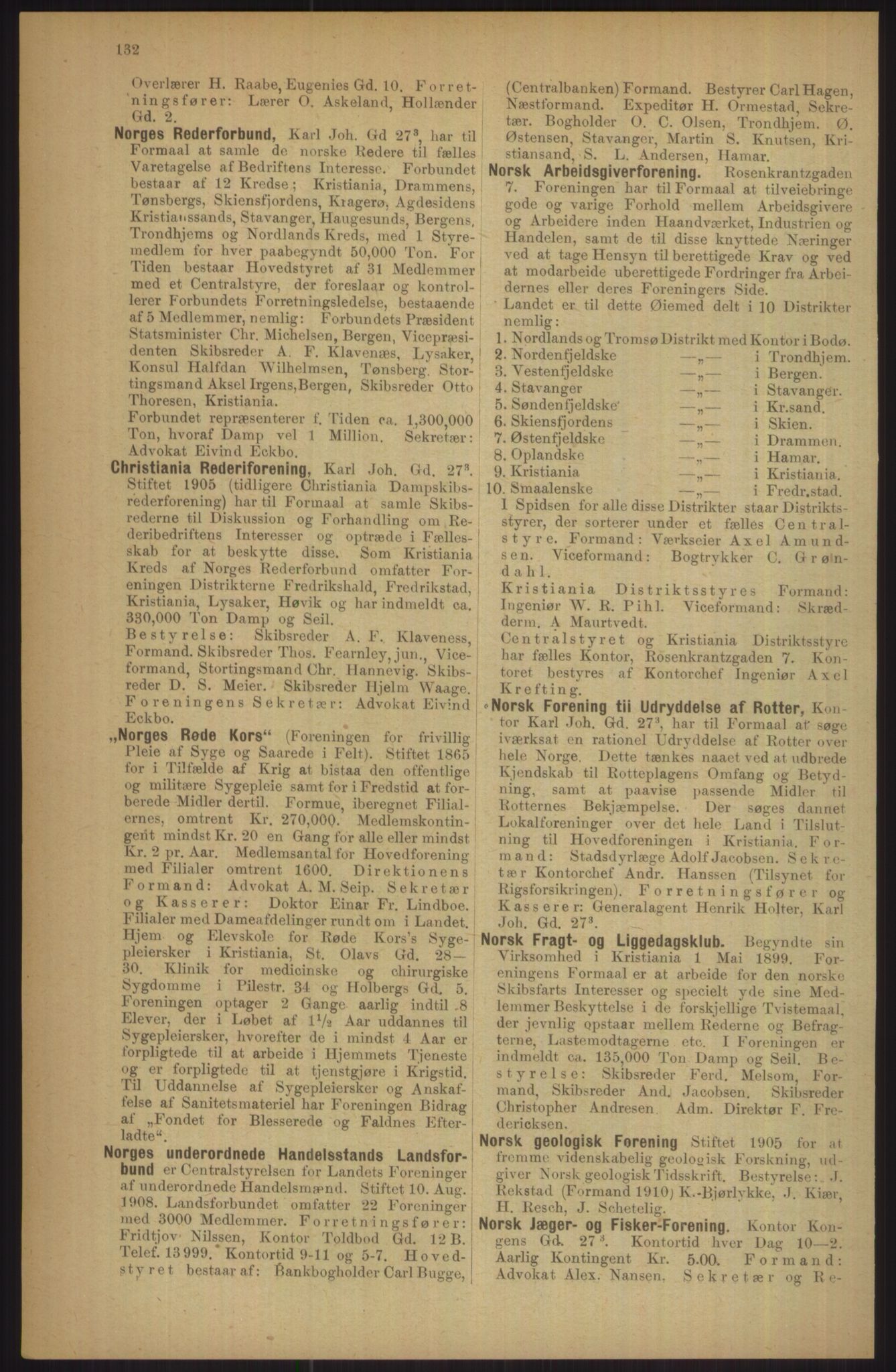 Kristiania/Oslo adressebok, PUBL/-, 1911, p. 132