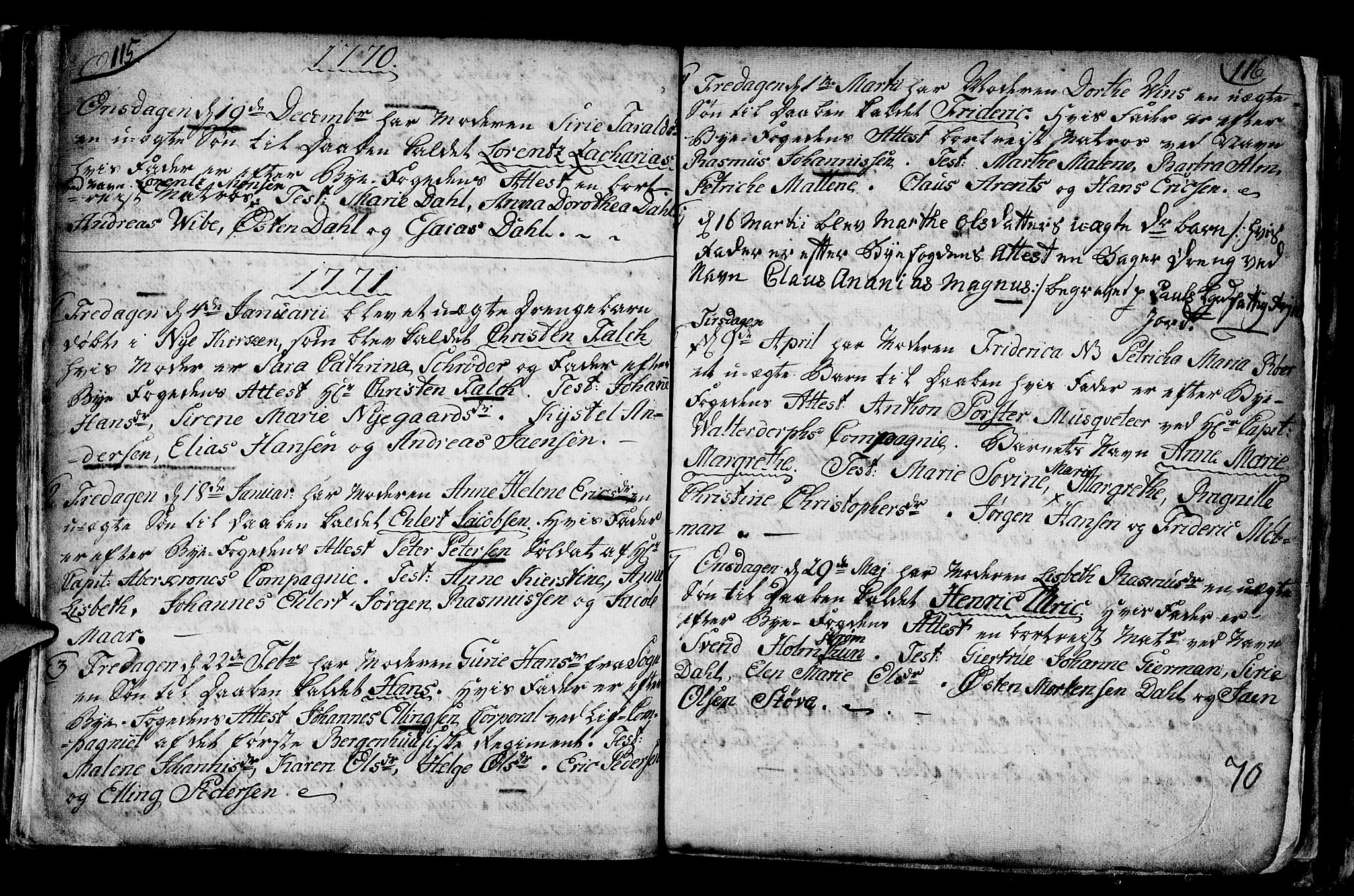Nykirken Sokneprestembete, SAB/A-77101/H/Haa/L0001: Parish register (official) no. A 1, 1668-1820, p. 70