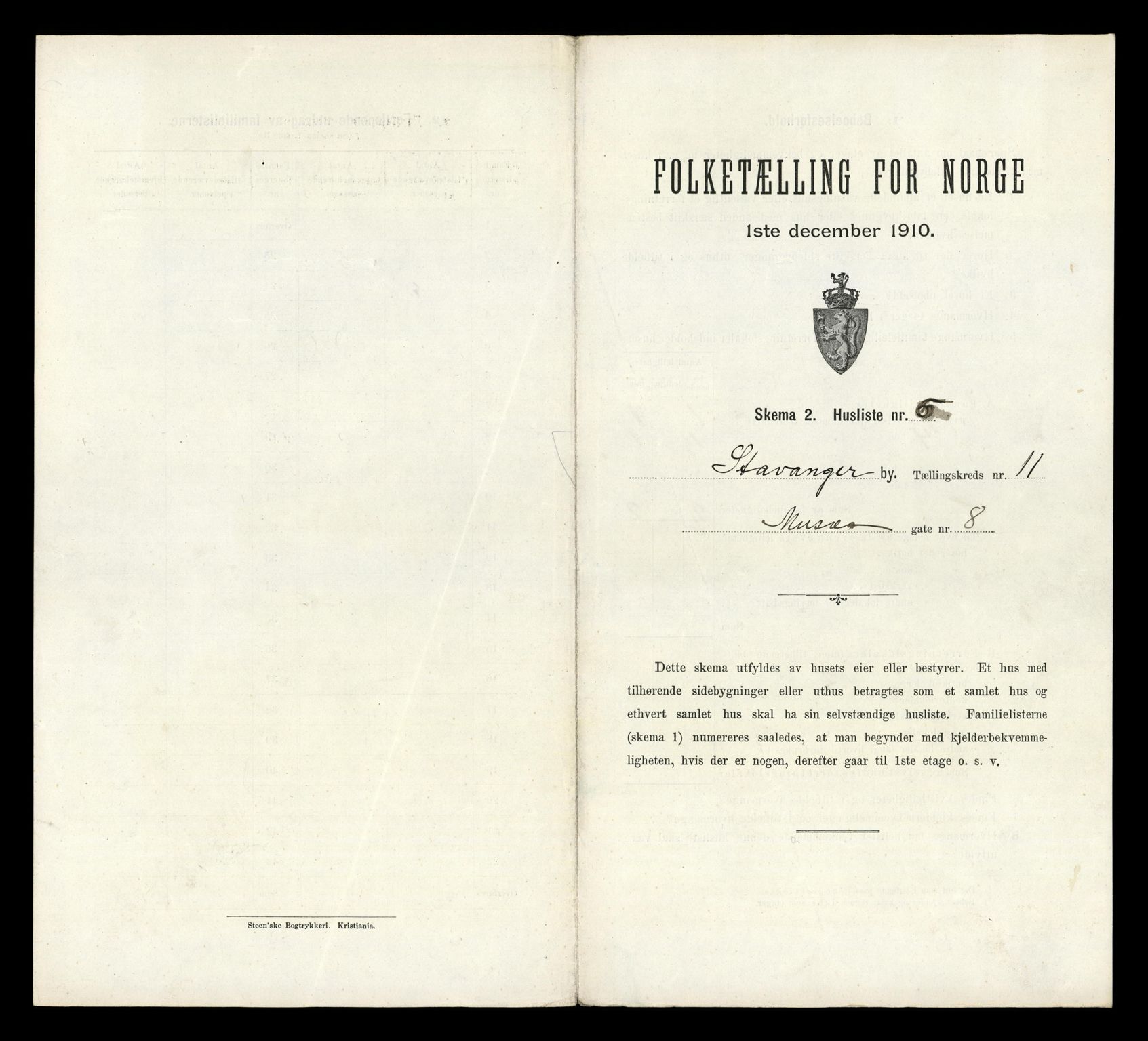 RA, 1910 census for Stavanger, 1910, p. 5814
