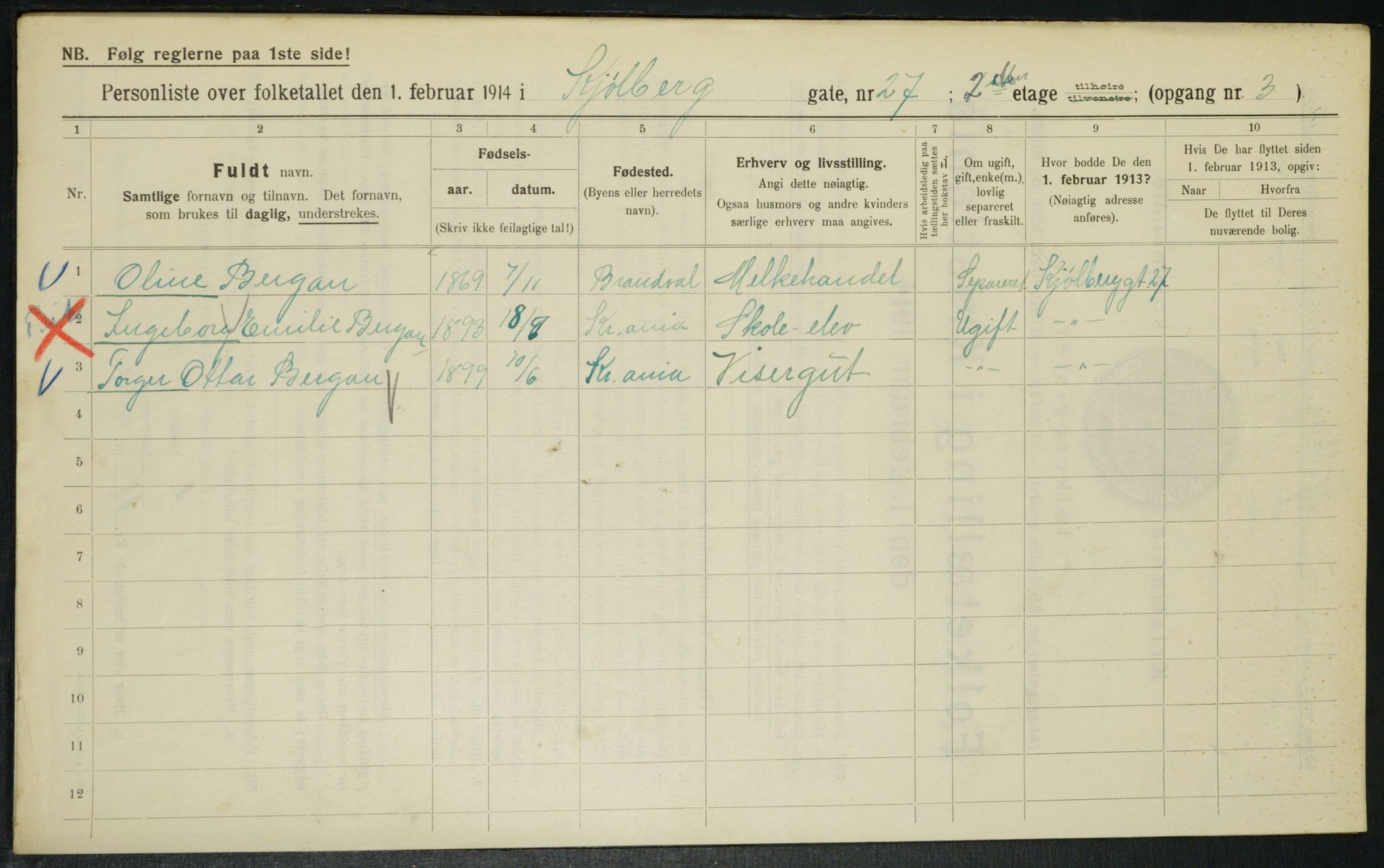 OBA, Municipal Census 1914 for Kristiania, 1914, p. 51790