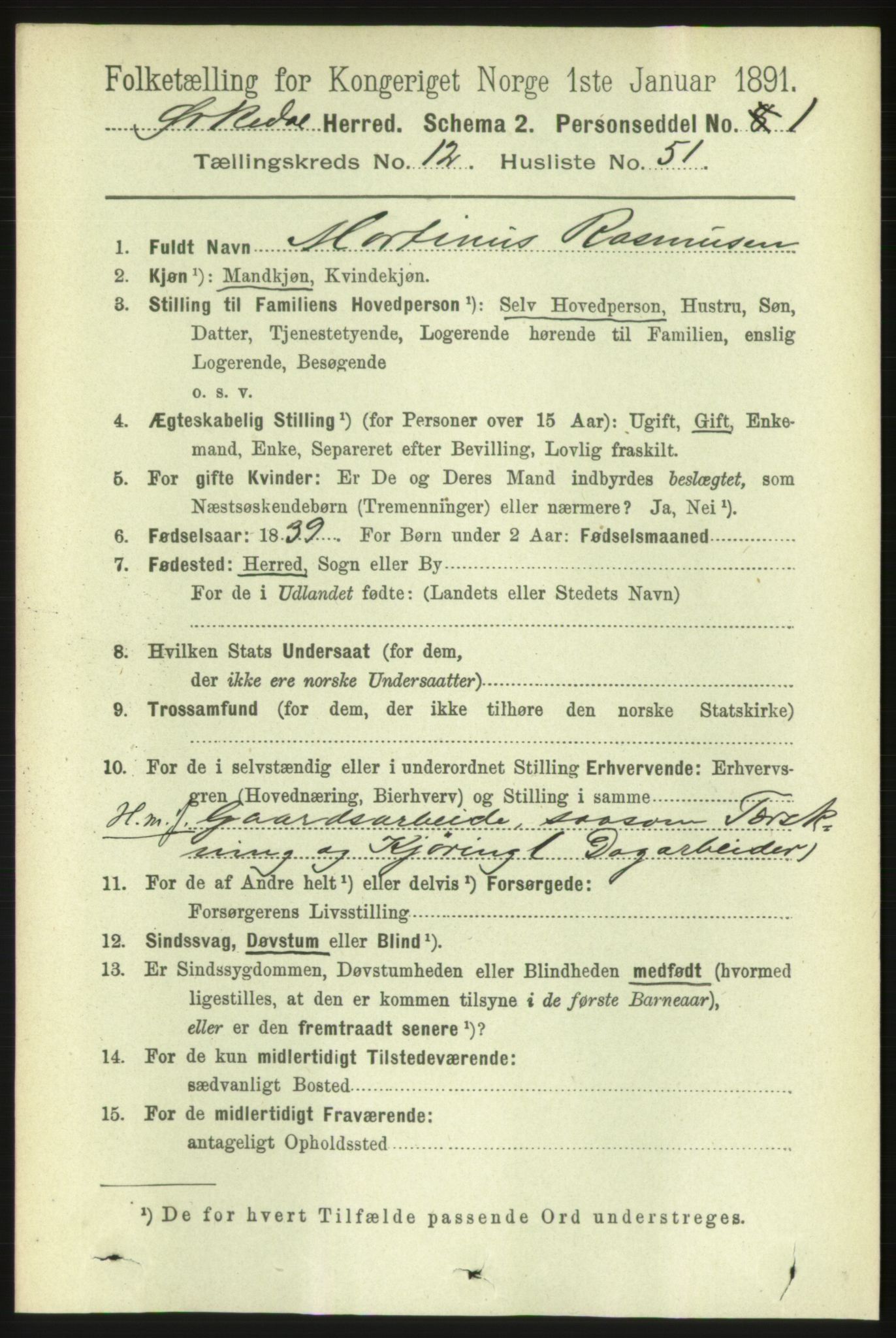 RA, 1891 census for 1638 Orkdal, 1891, p. 5861