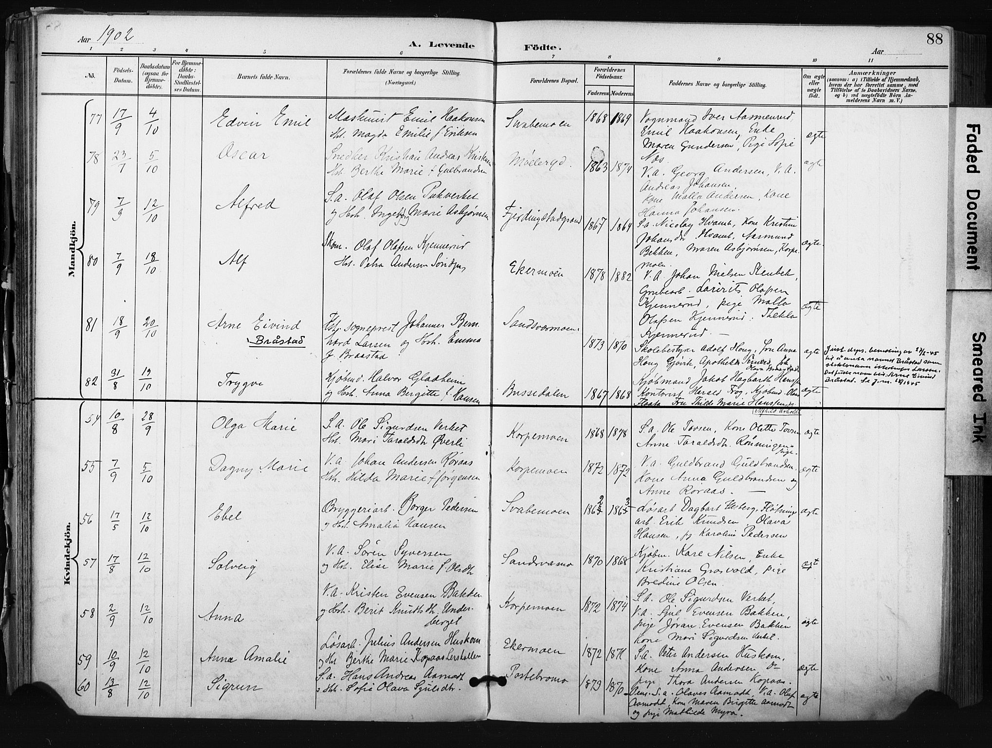 Kongsberg kirkebøker, AV/SAKO-A-22/F/Fb/L0003: Parish register (official) no. II 3, 1896-1905, p. 88