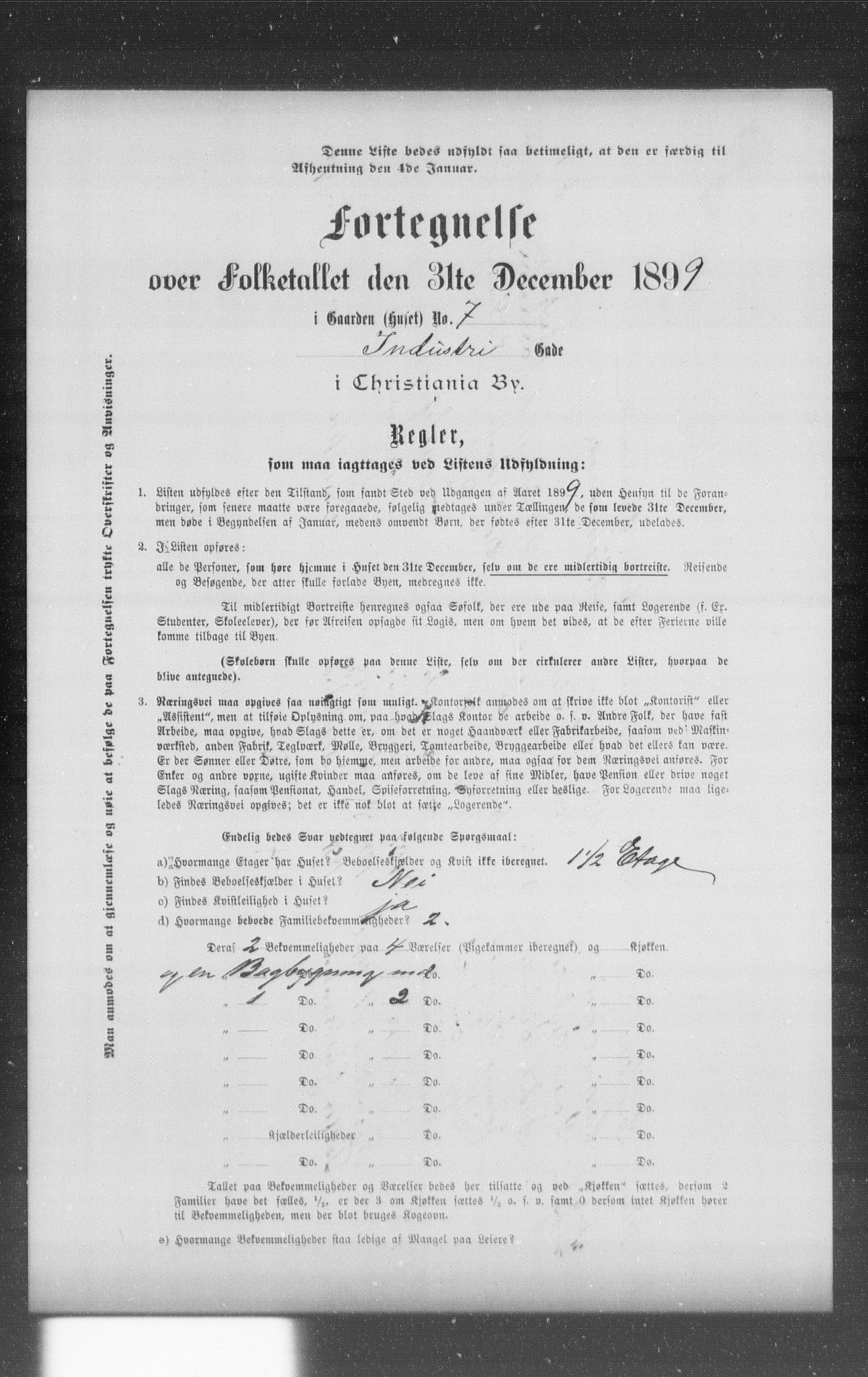 OBA, Municipal Census 1899 for Kristiania, 1899, p. 5666