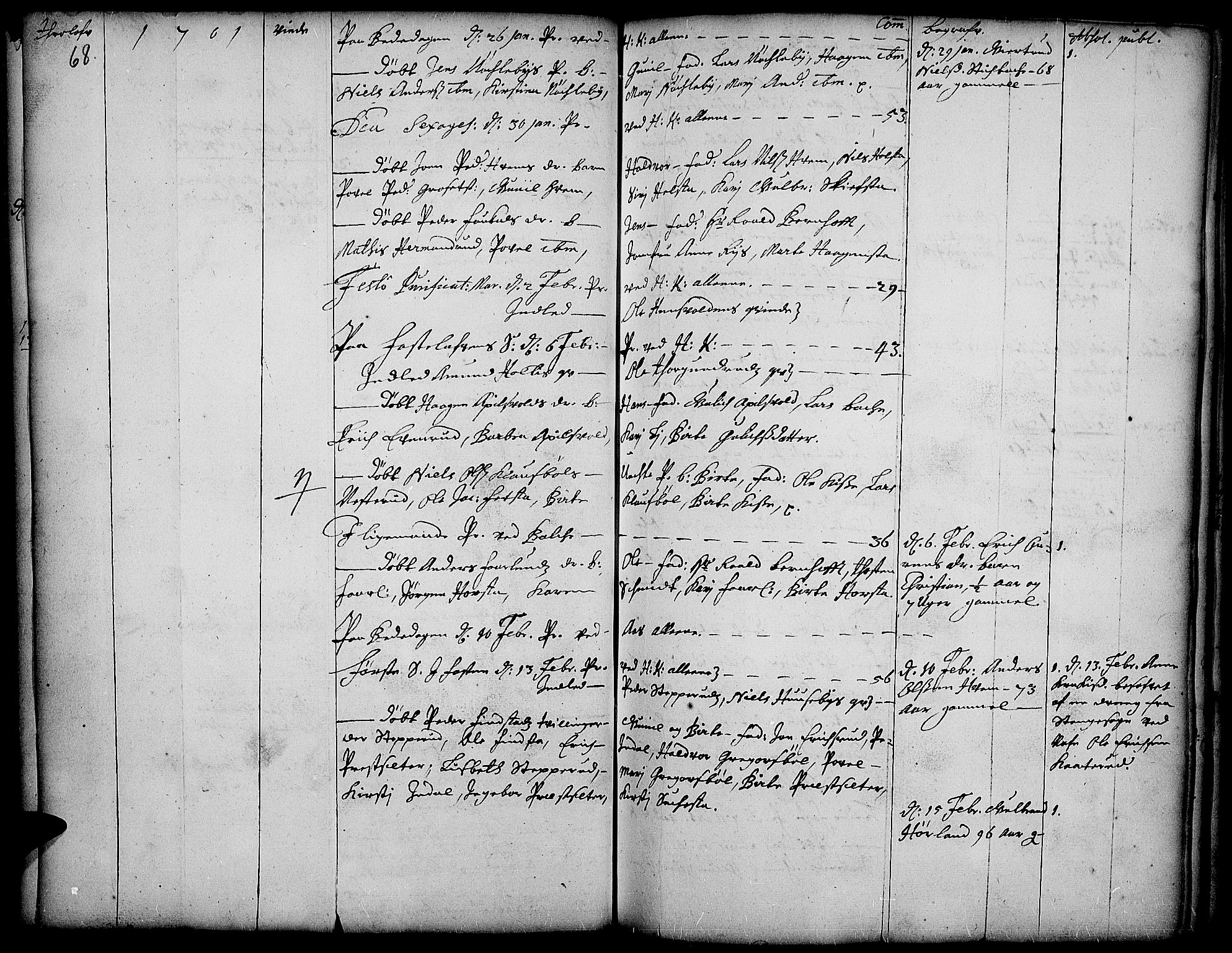 Toten prestekontor, SAH/PREST-102/H/Ha/Haa/L0001: Parish register (official) no. 1, 1695-1713, p. 68