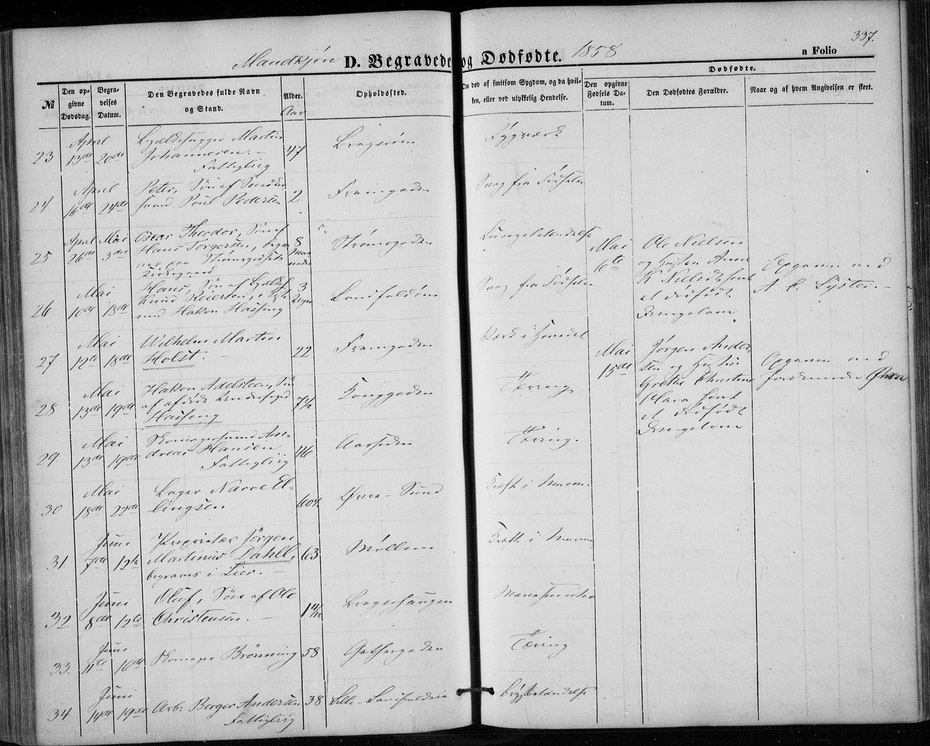 Bragernes kirkebøker, SAKO/A-6/F/Fb/L0002: Parish register (official) no. II 2, 1848-1859, p. 337