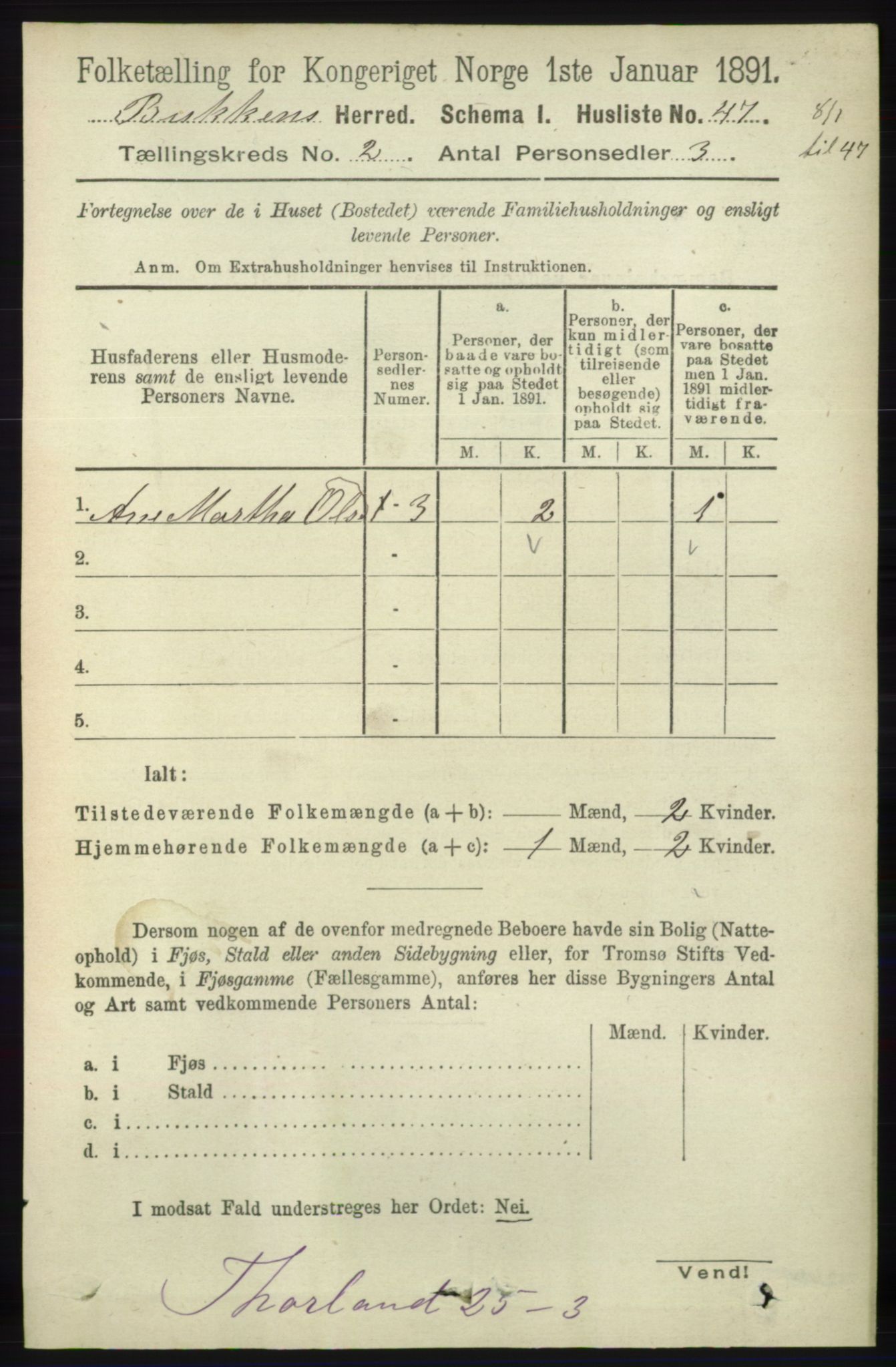 RA, 1891 census for 1145 Bokn, 1891, p. 343