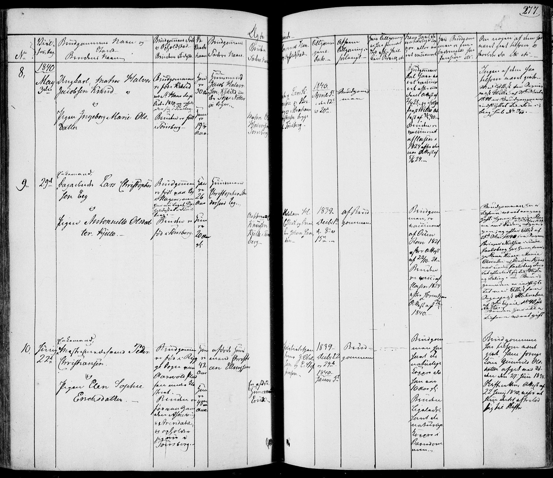 Tønsberg kirkebøker, AV/SAKO-A-330/F/Fa/L0006: Parish register (official) no. I 6, 1836-1844, p. 277