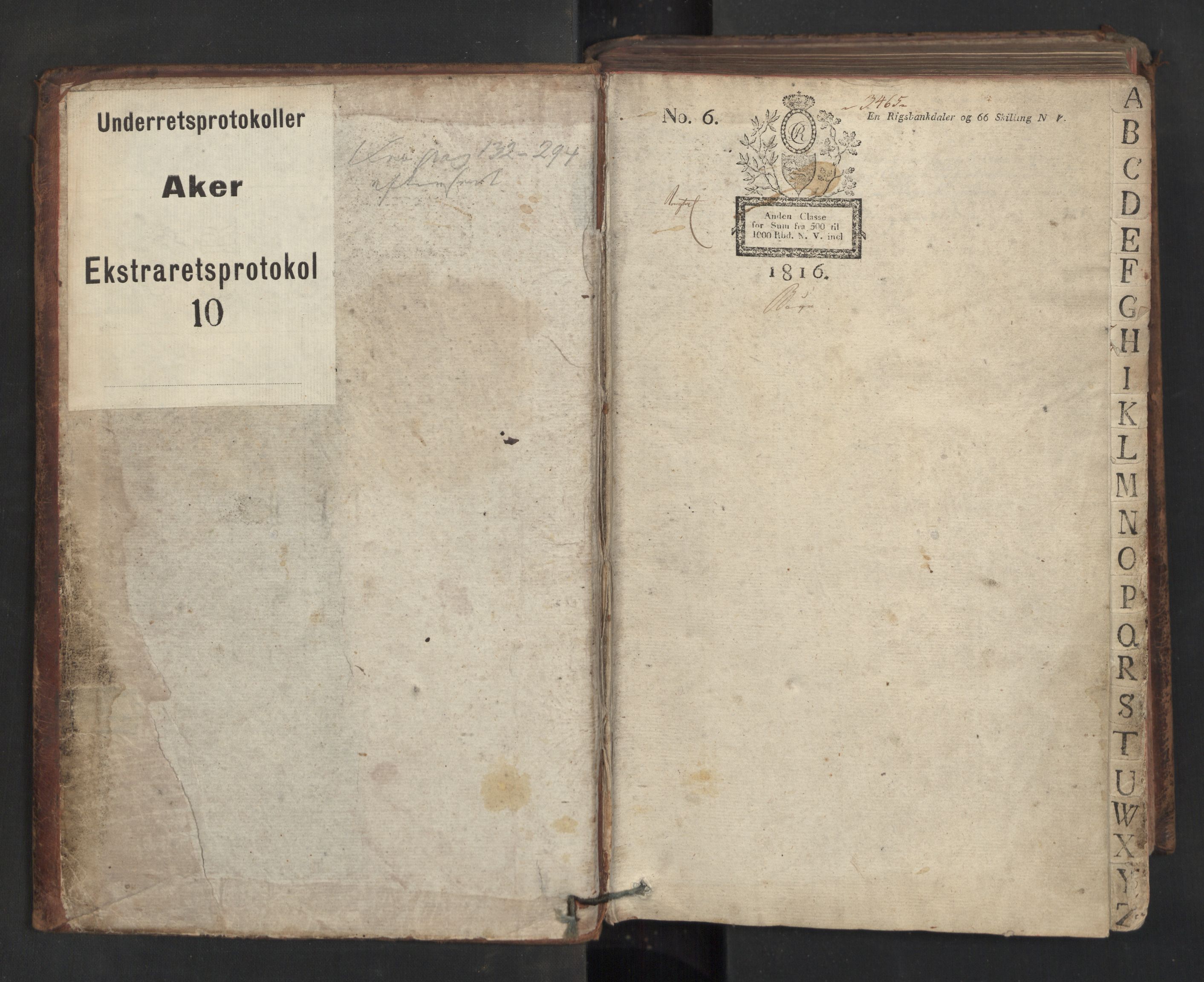 Aker sorenskriveri, SAO/A-10895/F/Fc/Fcb/L0004: Ekstrarettsprotokoll, 1816-1825