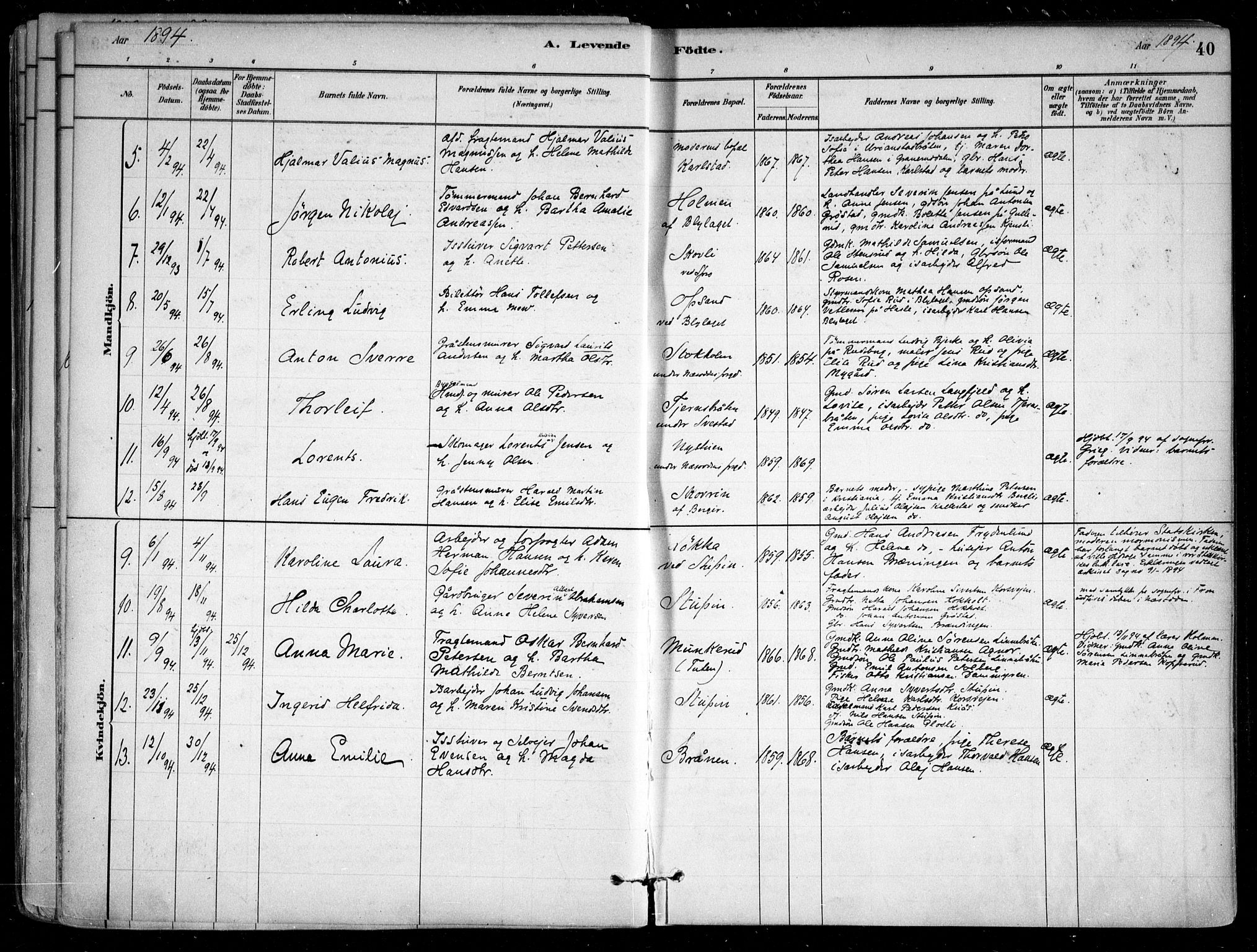 Nesodden prestekontor Kirkebøker, SAO/A-10013/F/Fa/L0009: Parish register (official) no. I 9, 1880-1915, p. 40
