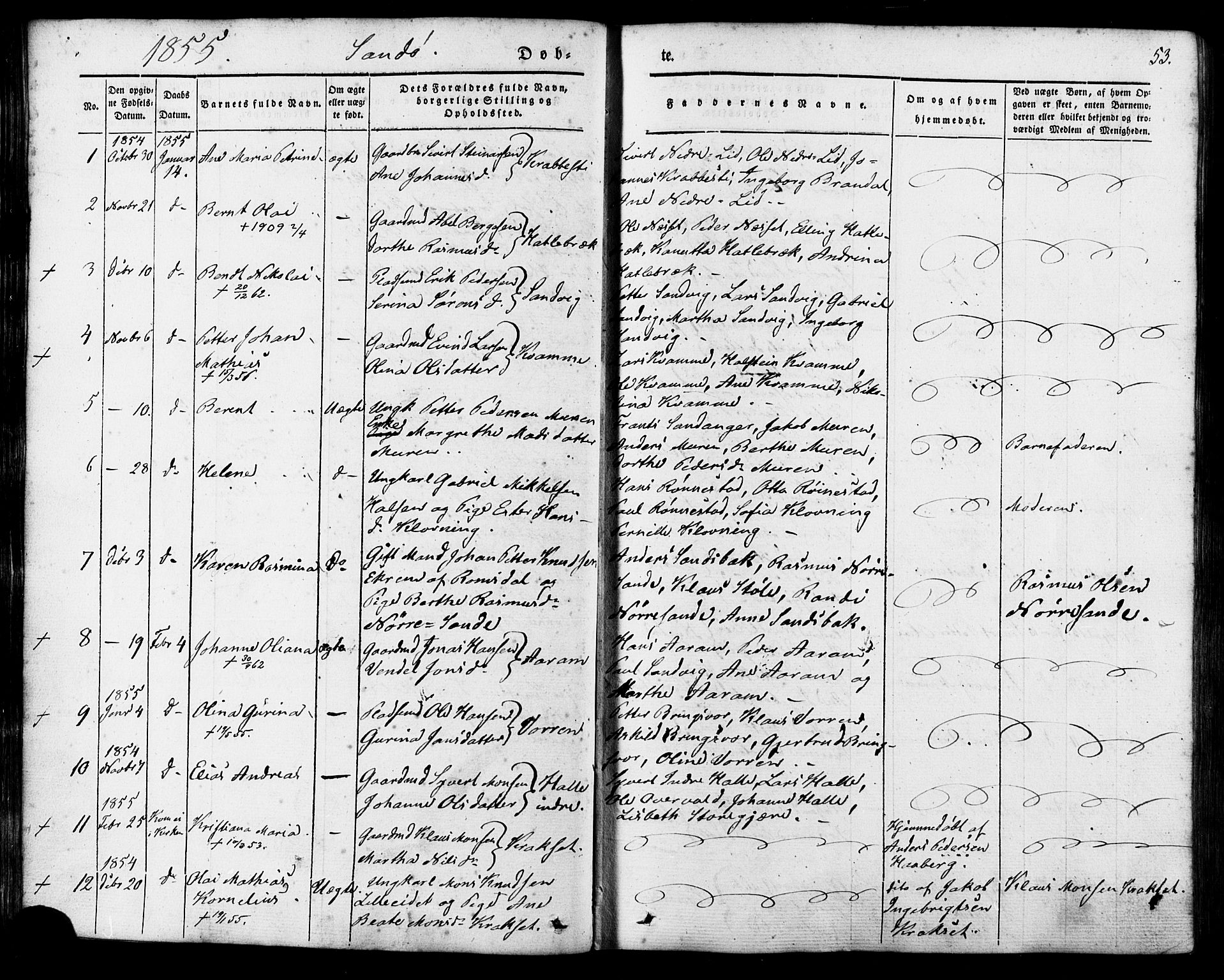 Ministerialprotokoller, klokkerbøker og fødselsregistre - Møre og Romsdal, AV/SAT-A-1454/503/L0034: Parish register (official) no. 503A02, 1841-1884, p. 53