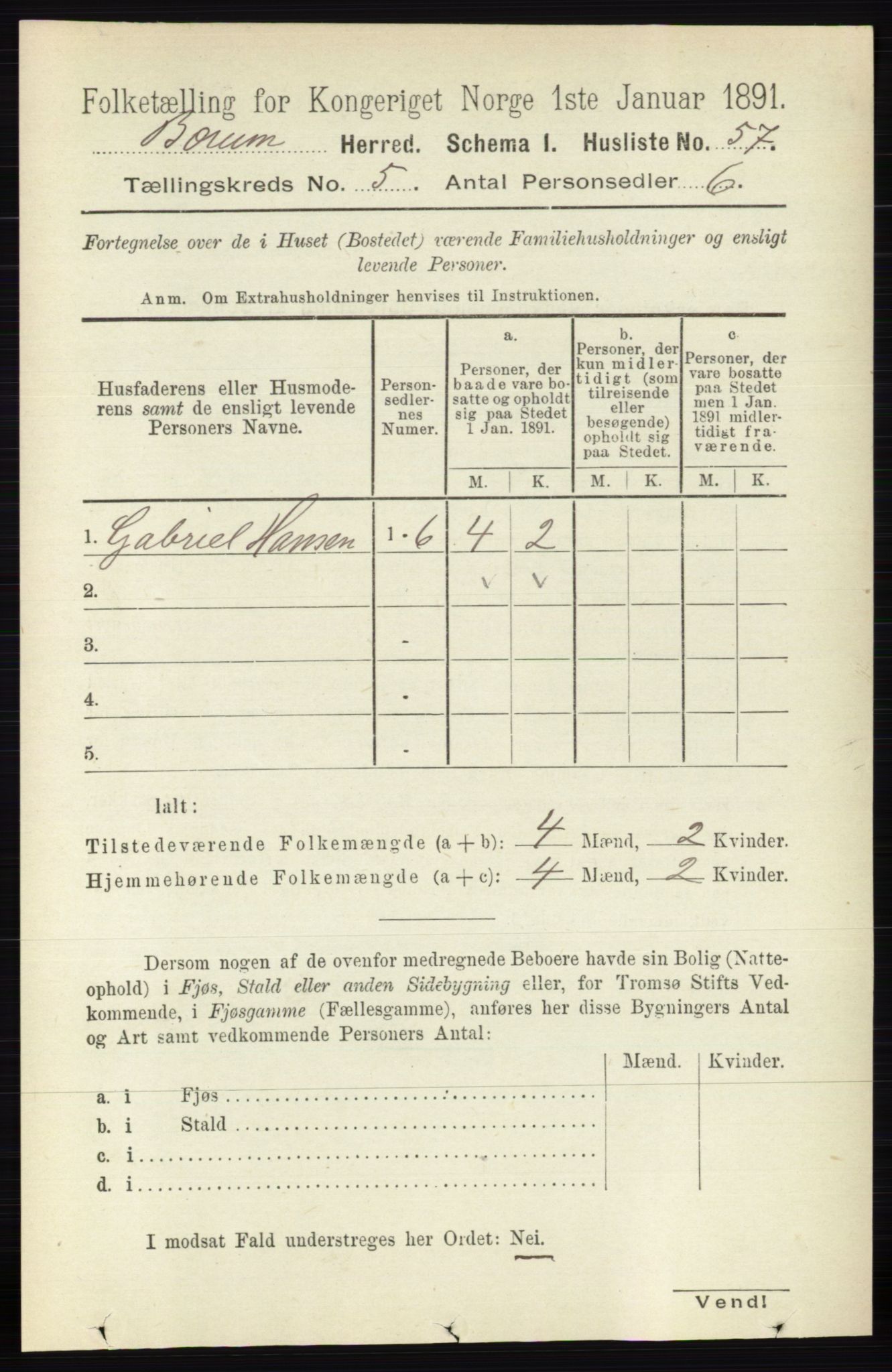 RA, 1891 census for 0219 Bærum, 1891, p. 2993