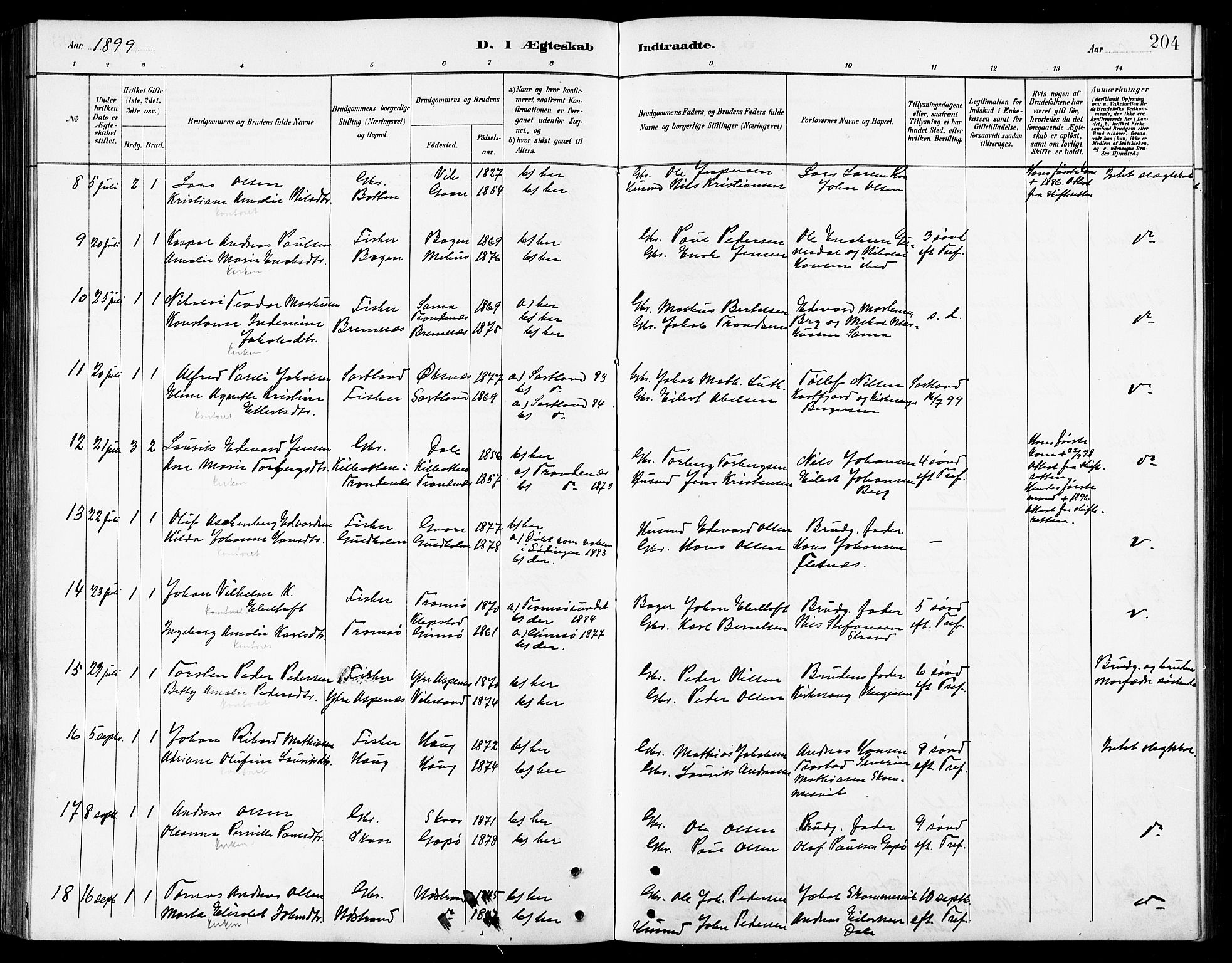 Kvæfjord sokneprestkontor, AV/SATØ-S-1323/G/Ga/Gab/L0005klokker: Parish register (copy) no. 5, 1886-1911, p. 204