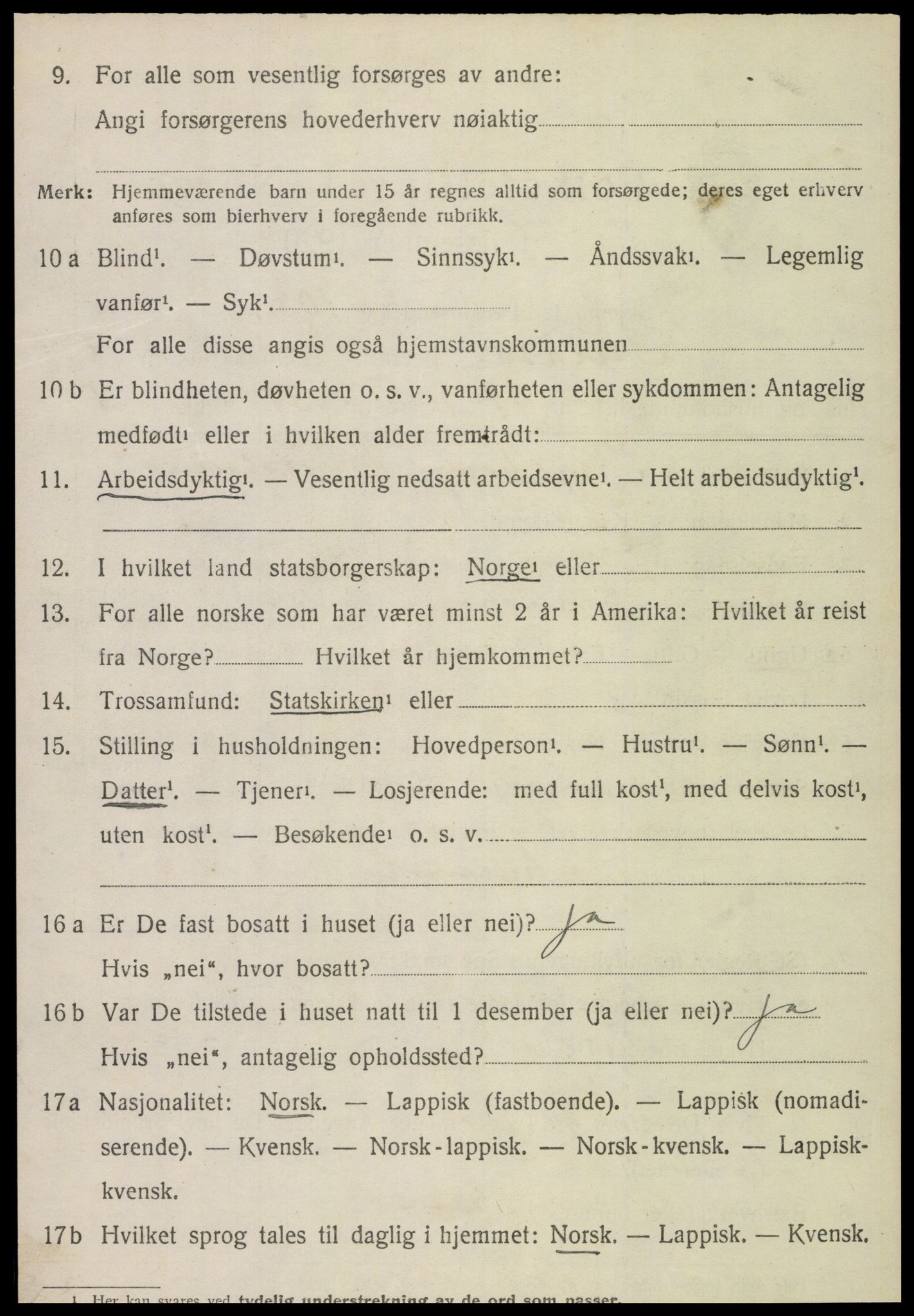 SAT, 1920 census for Snåsa, 1920, p. 3383