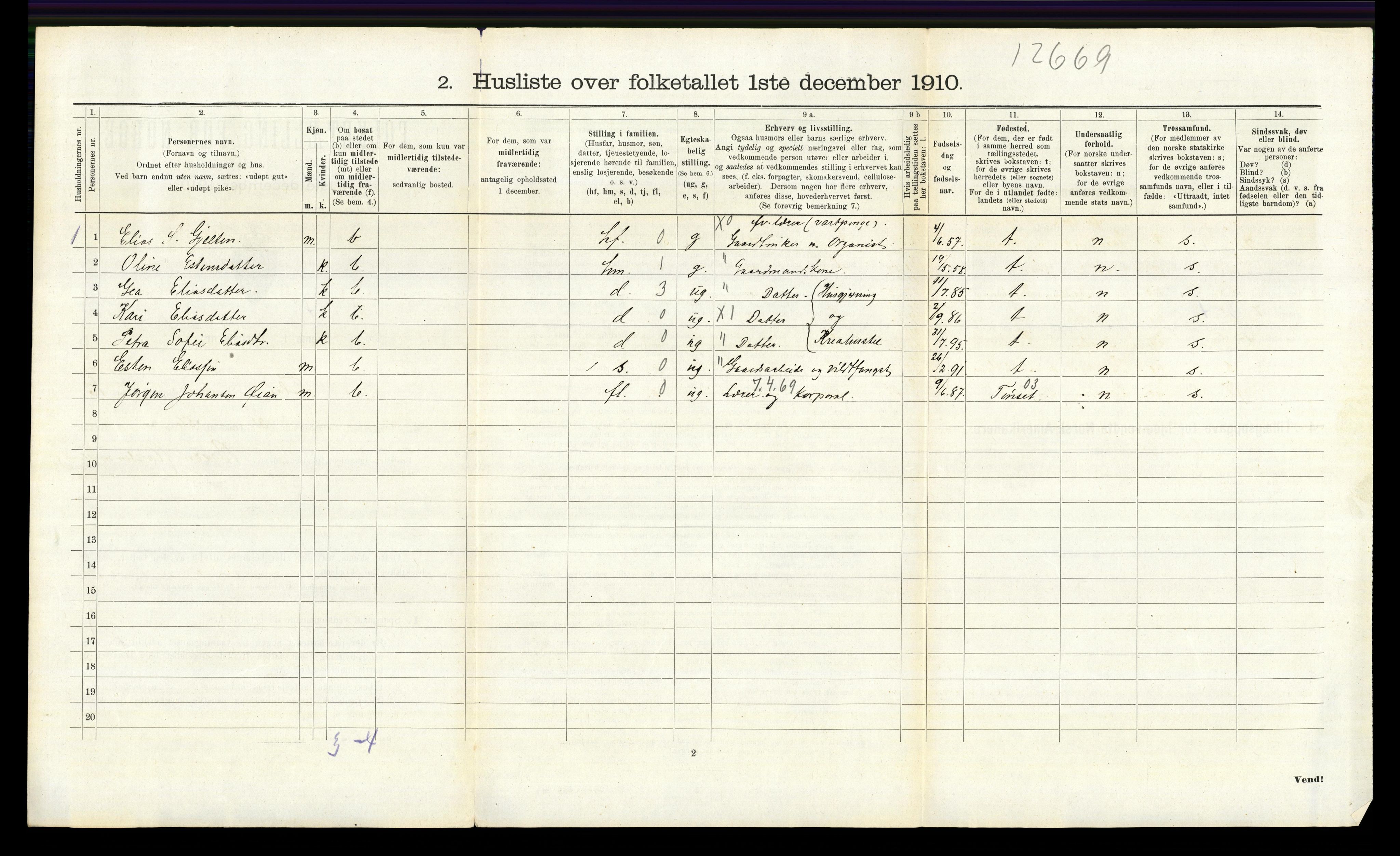 RA, 1910 census for Tolga, 1910, p. 1179