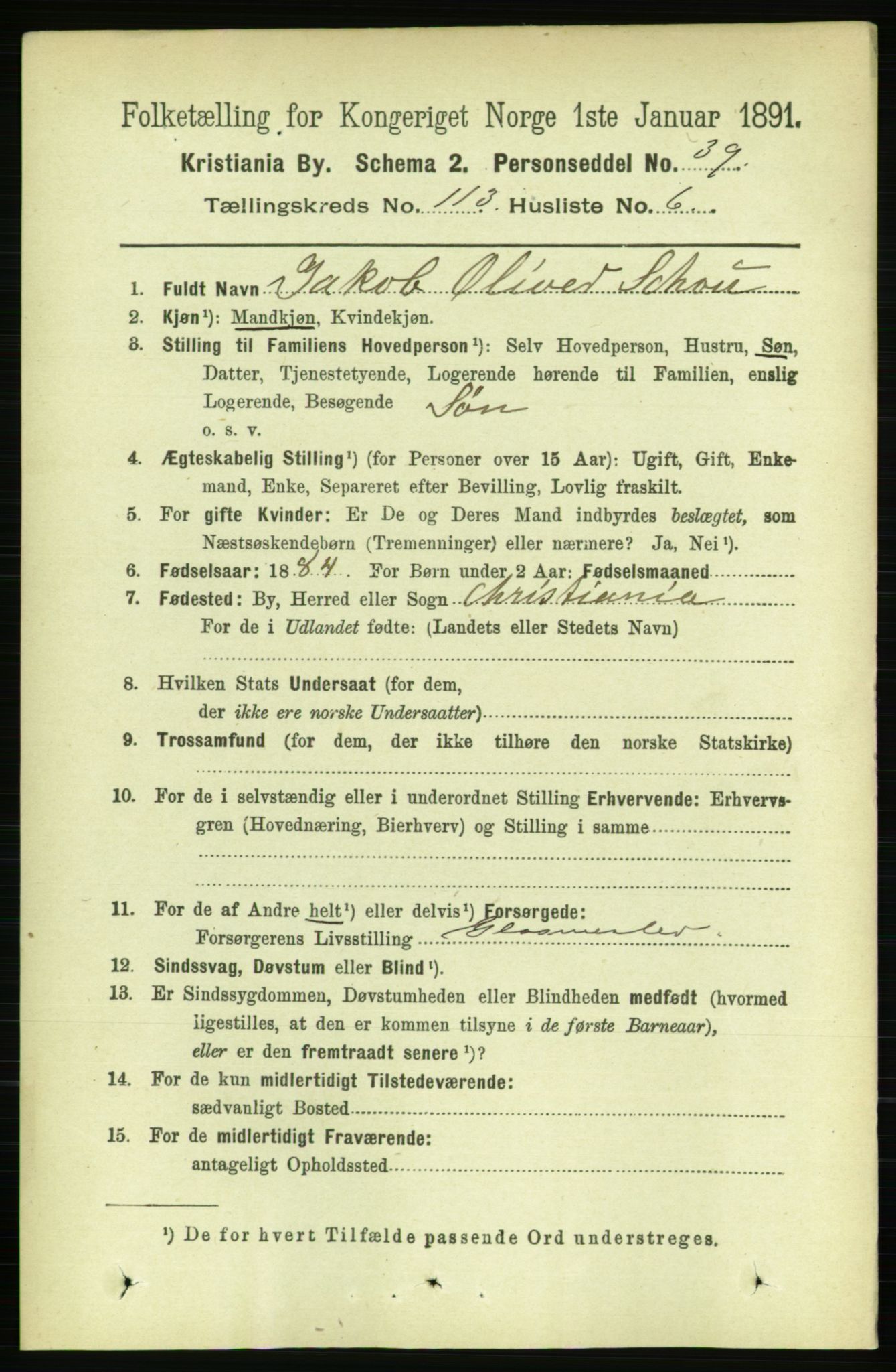 RA, 1891 census for 0301 Kristiania, 1891, p. 60042