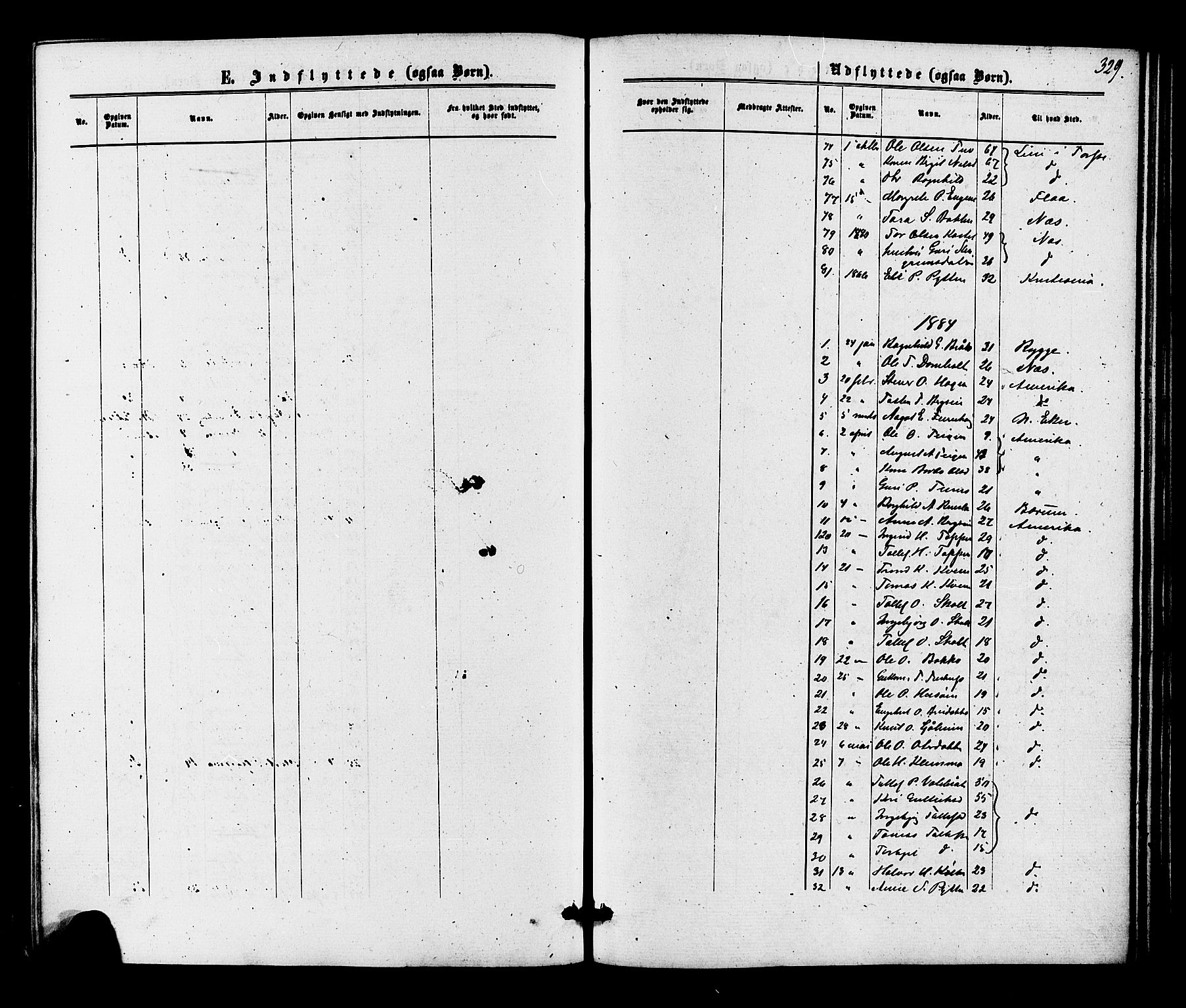 Gol kirkebøker, AV/SAKO-A-226/F/Fa/L0004: Parish register (official) no. I 4, 1876-1886, p. 329