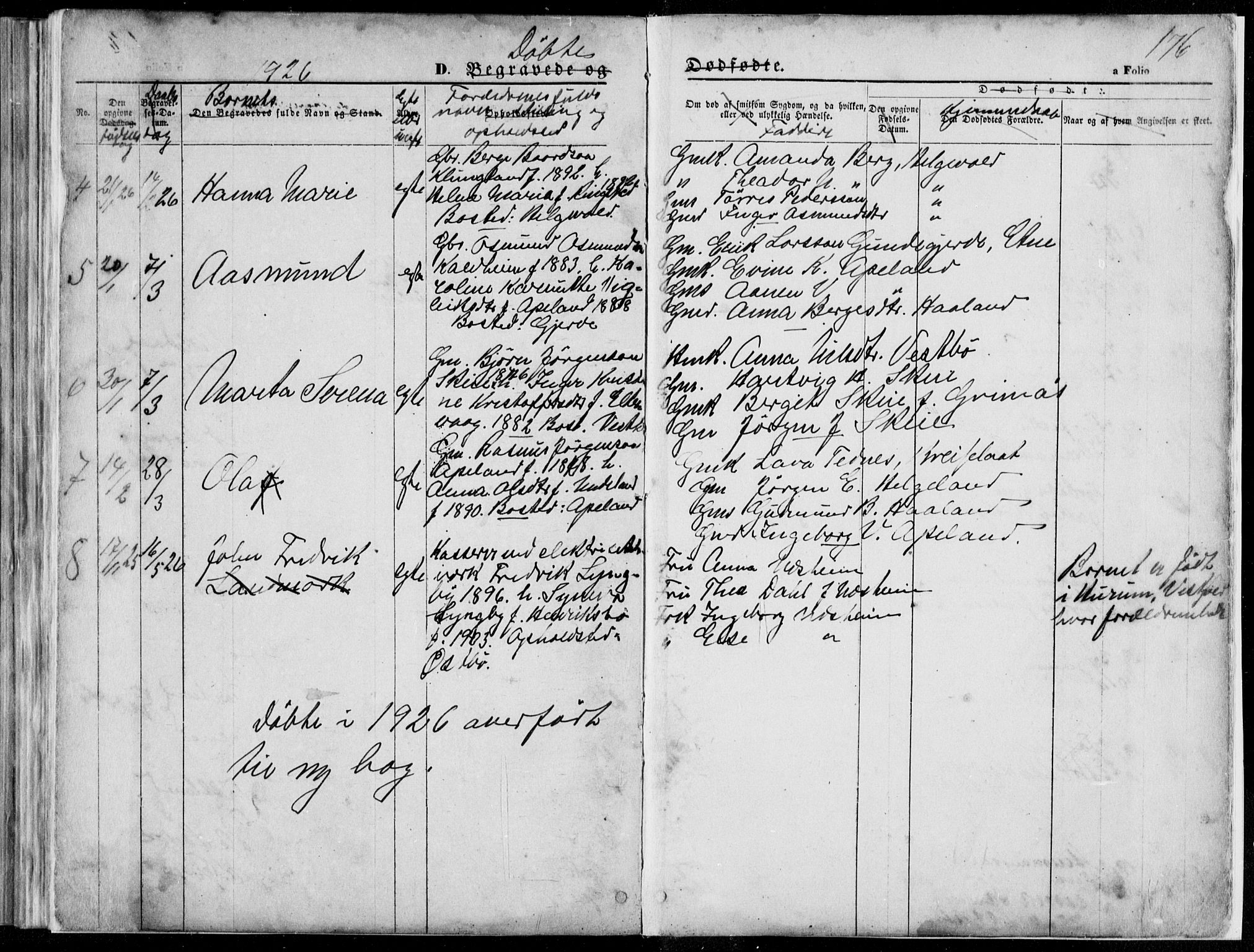 Vikedal sokneprestkontor, SAST/A-101840/01/V: Parish register (copy) no. B 10, 1864-1926, p. 176