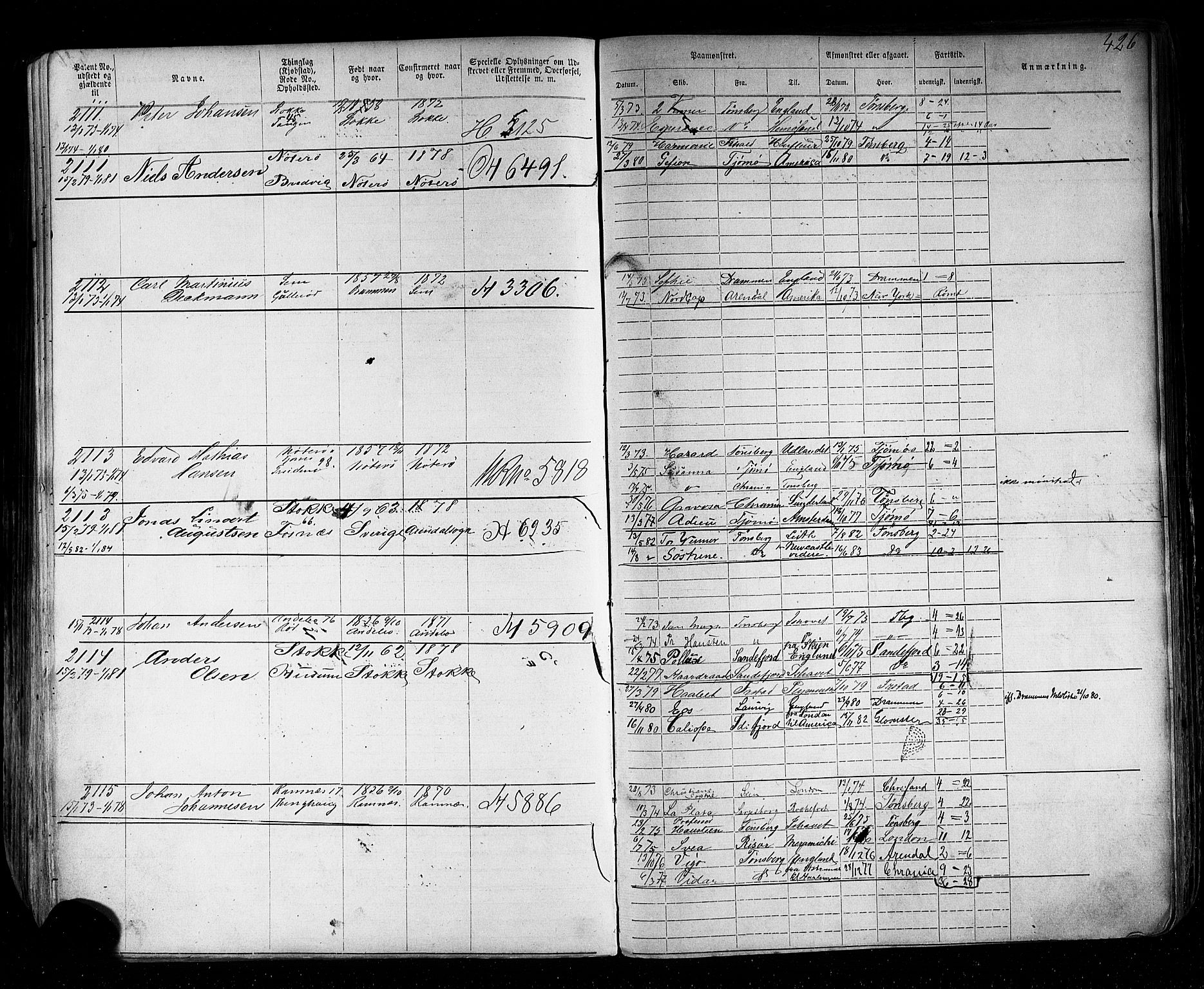 Tønsberg innrulleringskontor, AV/SAKO-A-786/F/Fb/L0002: Annotasjonsrulle Patent nr. 1-2635, 1869-1877, p. 467