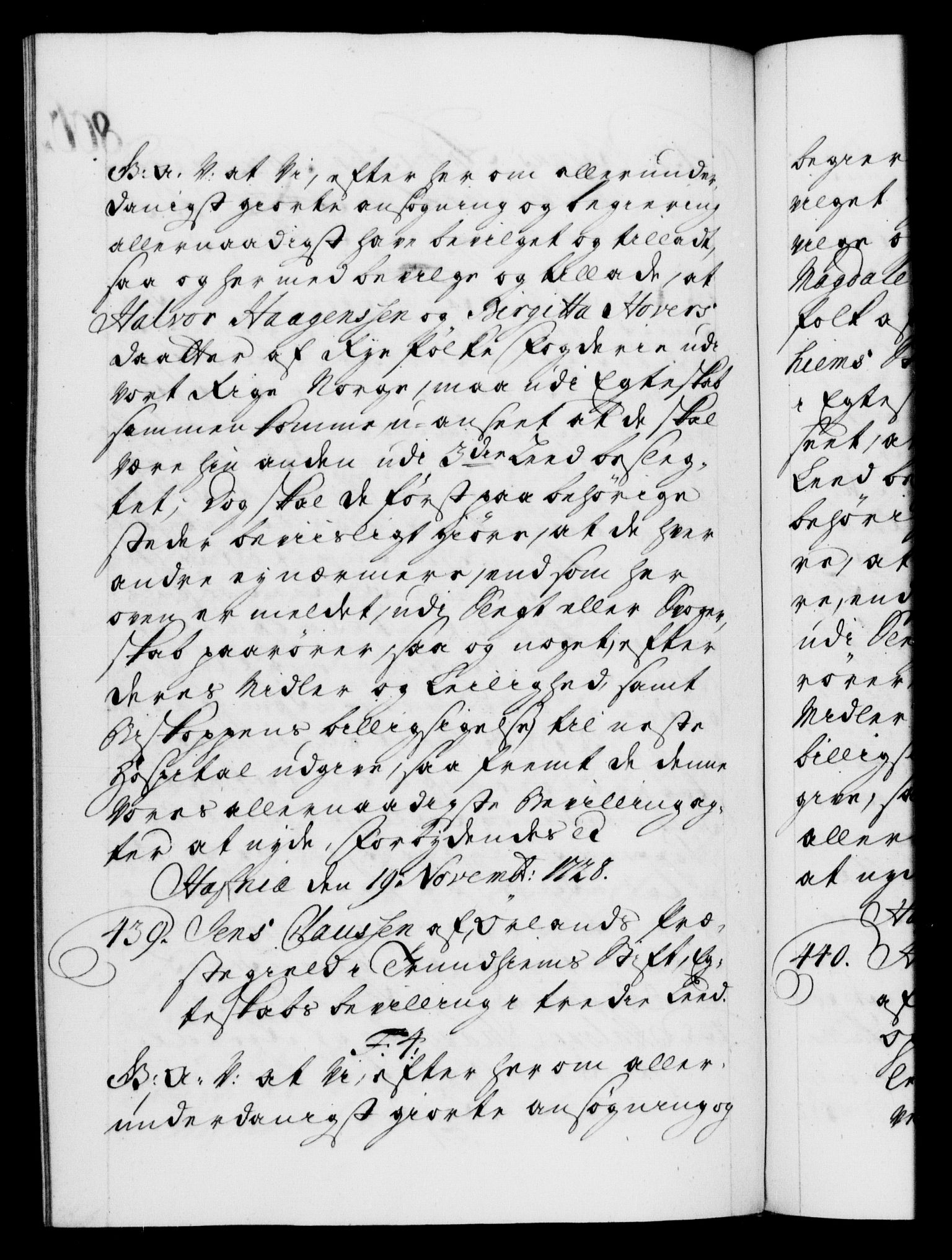 Danske Kanselli 1572-1799, AV/RA-EA-3023/F/Fc/Fca/Fcaa/L0025: Norske registre, 1726-1728, p. 806b