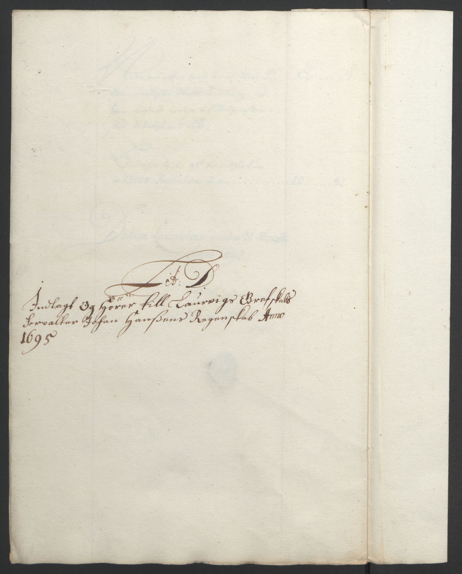 Rentekammeret inntil 1814, Reviderte regnskaper, Fogderegnskap, RA/EA-4092/R33/L1974: Fogderegnskap Larvik grevskap, 1693-1695, p. 276