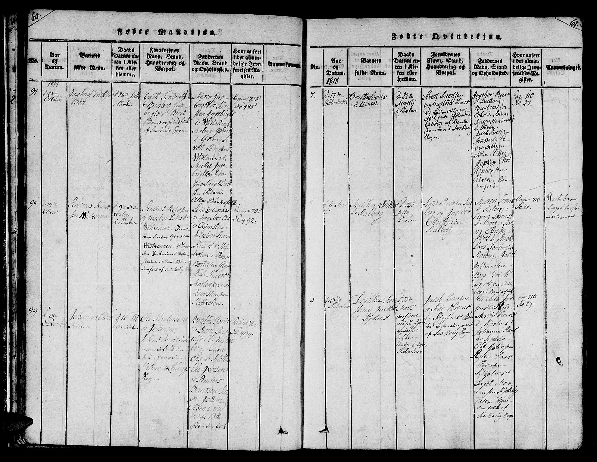 Ministerialprotokoller, klokkerbøker og fødselsregistre - Nord-Trøndelag, SAT/A-1458/730/L0275: Parish register (official) no. 730A04, 1816-1822, p. 60-61