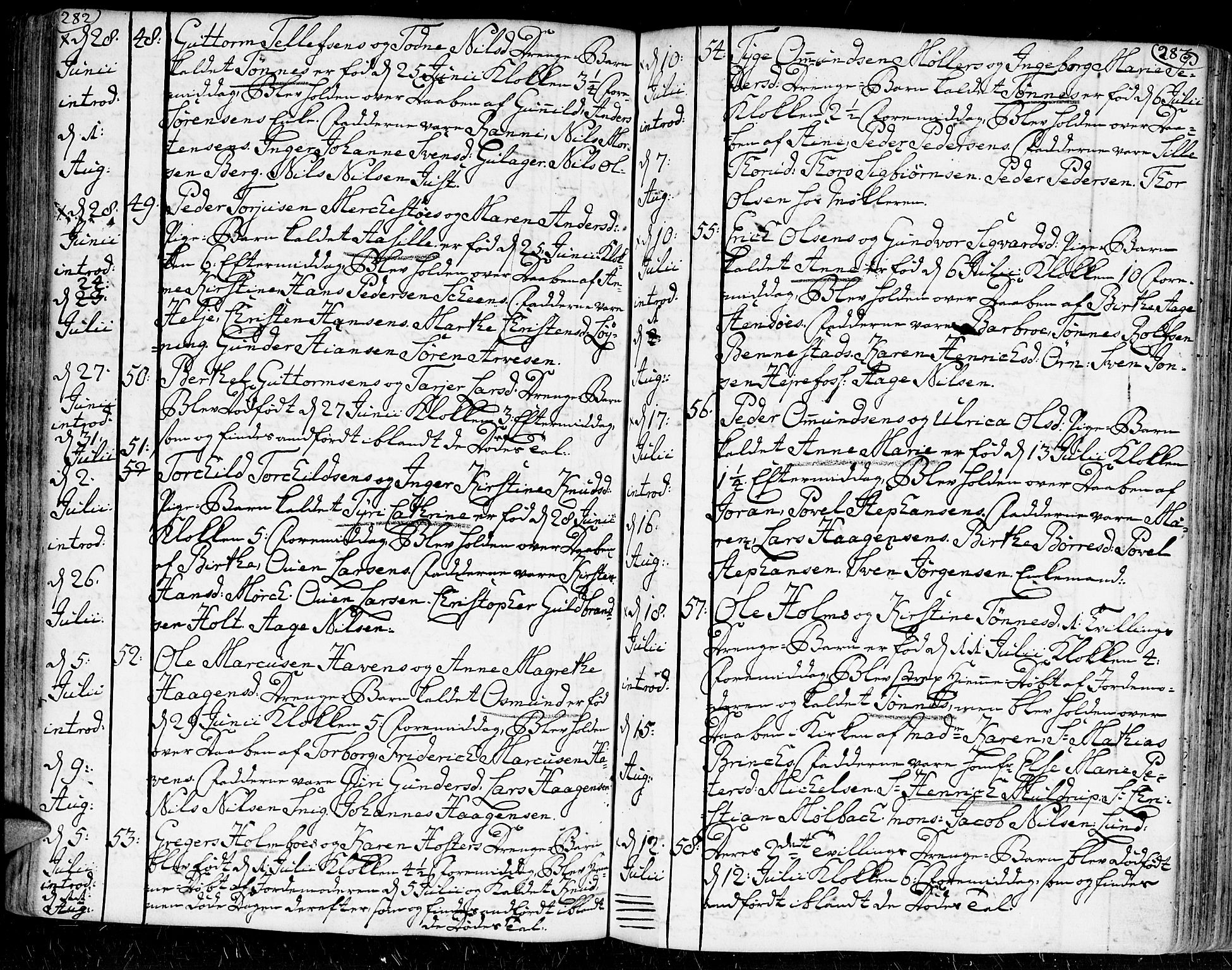 Kristiansand domprosti, AV/SAK-1112-0006/F/Fa/L0002: Parish register (official) no. A 2, 1755-1778, p. 282-283