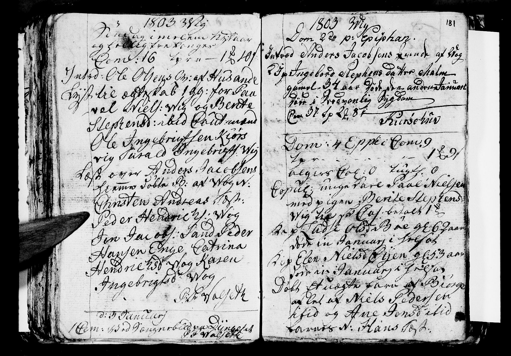 Ministerialprotokoller, klokkerbøker og fødselsregistre - Nordland, SAT/A-1459/812/L0184: Parish register (copy) no. 812C02, 1793-1809, p. 181