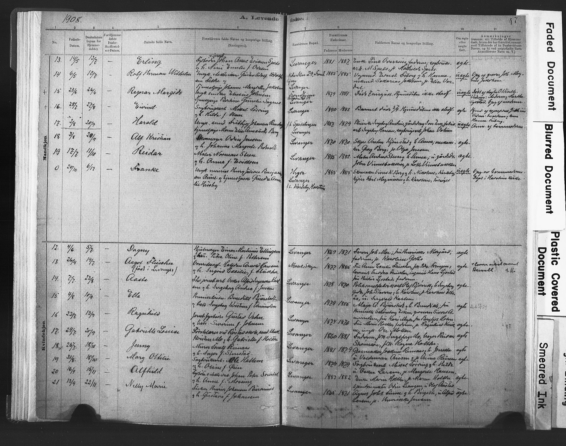 Ministerialprotokoller, klokkerbøker og fødselsregistre - Nord-Trøndelag, AV/SAT-A-1458/720/L0189: Parish register (official) no. 720A05, 1880-1911, p. 47
