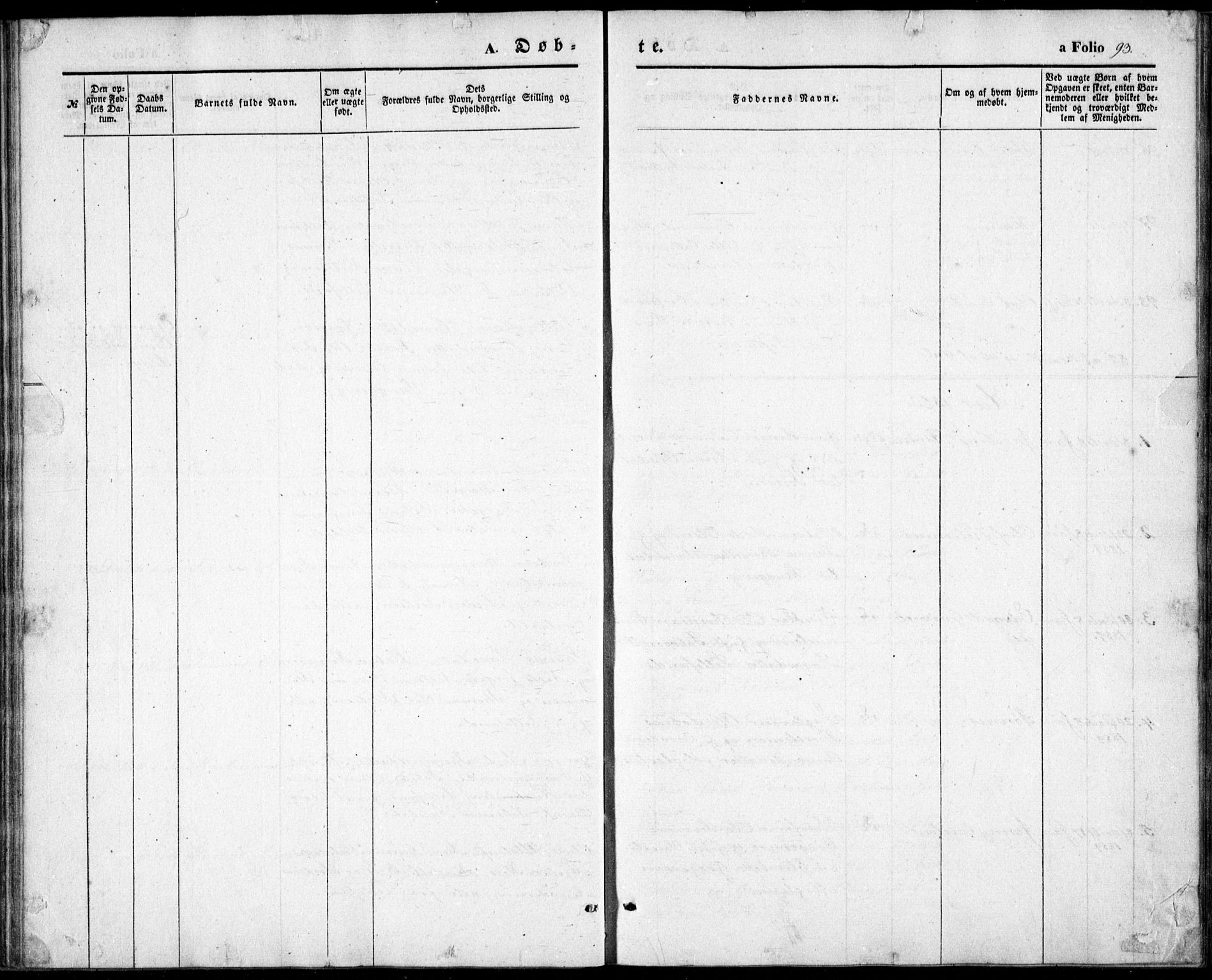 Vestre Moland sokneprestkontor, AV/SAK-1111-0046/F/Fb/Fbb/L0003: Parish register (copy) no. B 3, 1851-1861, p. 93