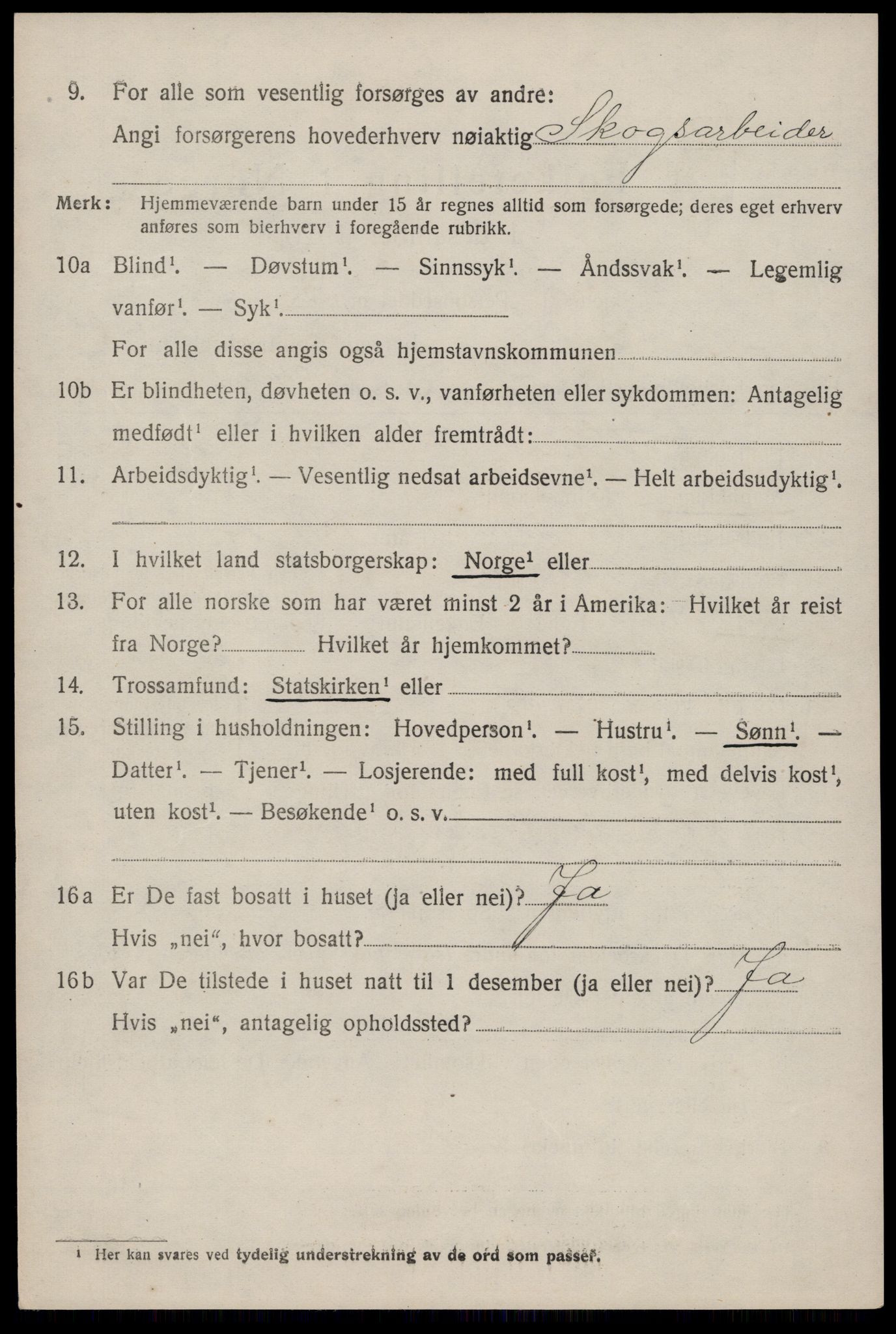 SAKO, 1920 census for Fyresdal, 1920, p. 3422